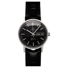Montre pour homme Omega Genève vintage automatique « Day Date » de 1972 - Acier inoxydable