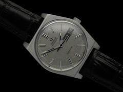1972 Omega Geneve Vintage Retro Automatic Day Date Mens Watch - Stainless Steel