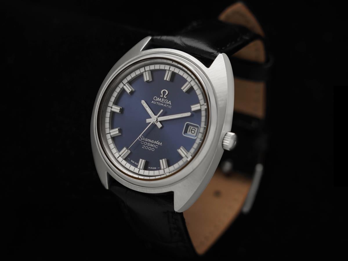 1972 Omega Seamaster Cosmic 2000 Vintage Retro Mens Dive Watch, Date - SS In Good Condition For Sale In Suwanee, GA