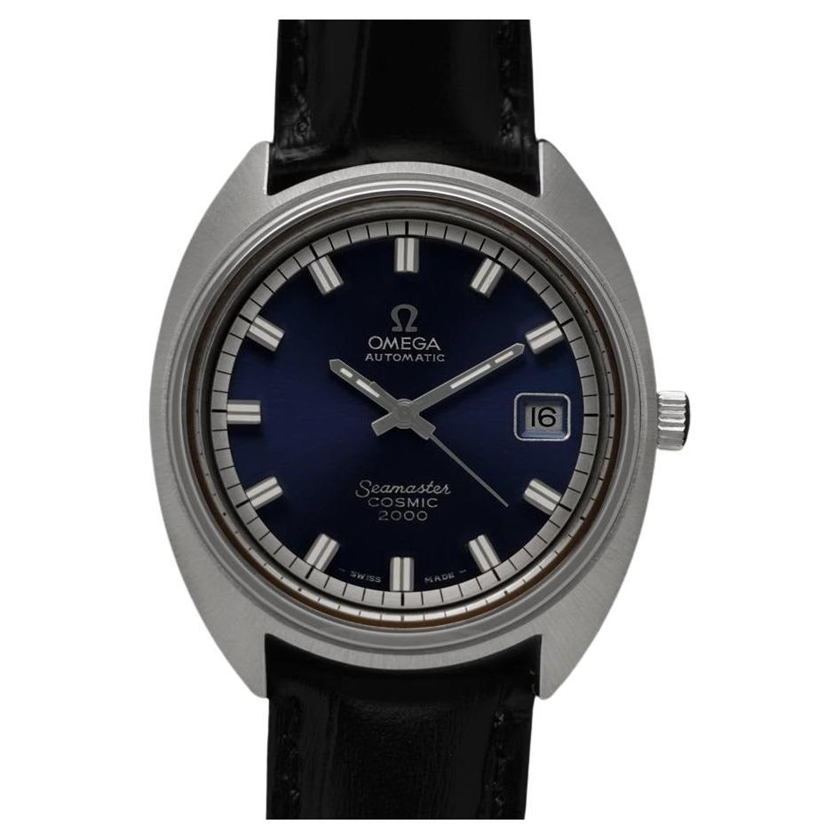 1972 Omega Seamaster Cosmic 2000 Vintage Retro Mens Dive Watch, Date - SS For Sale