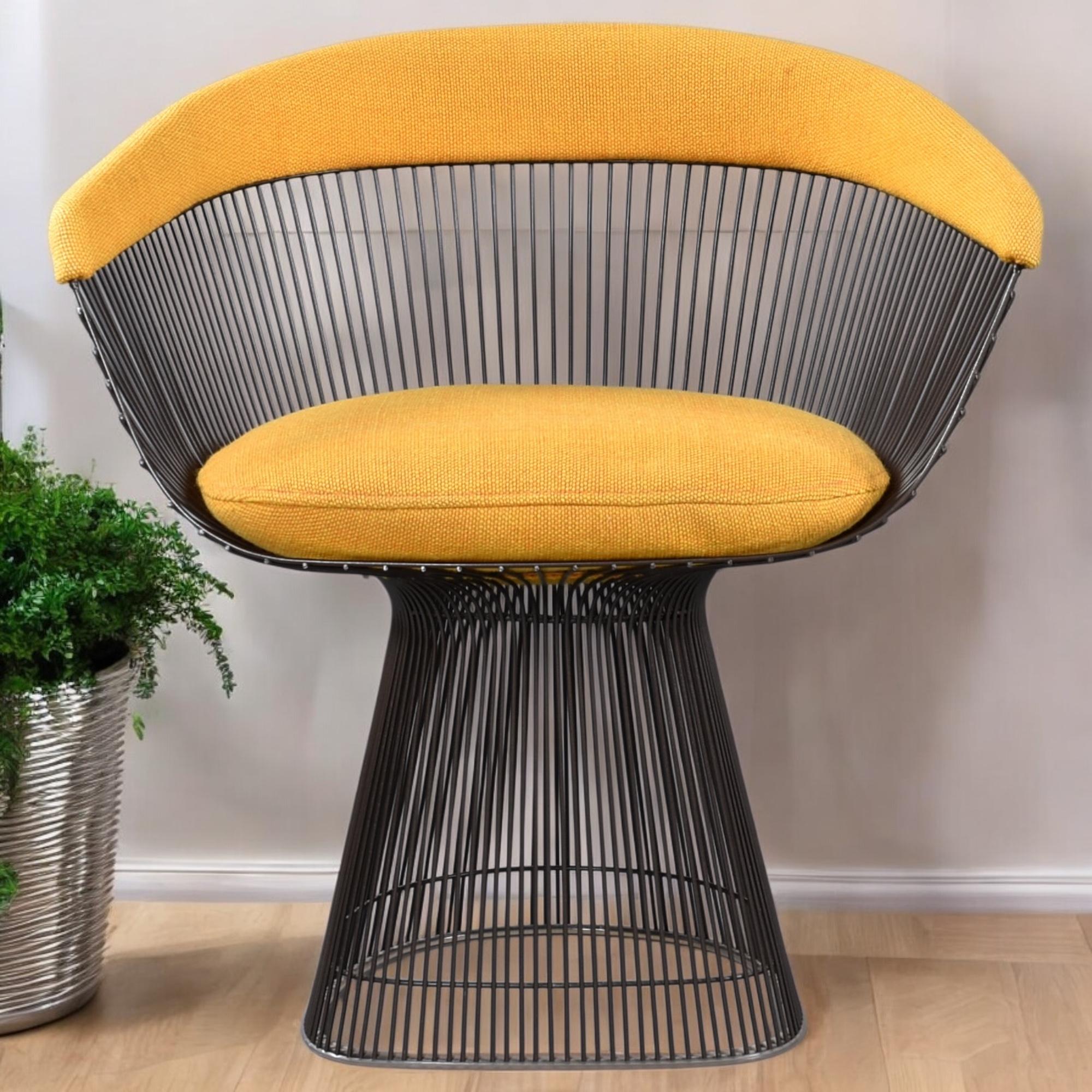 1972 Original Warren Platner para Knoll Sillón amarillo metalizado en venta 3