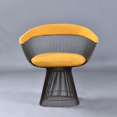 1972 Poltrona originale Warren Platner per Knoll in metallo giallo