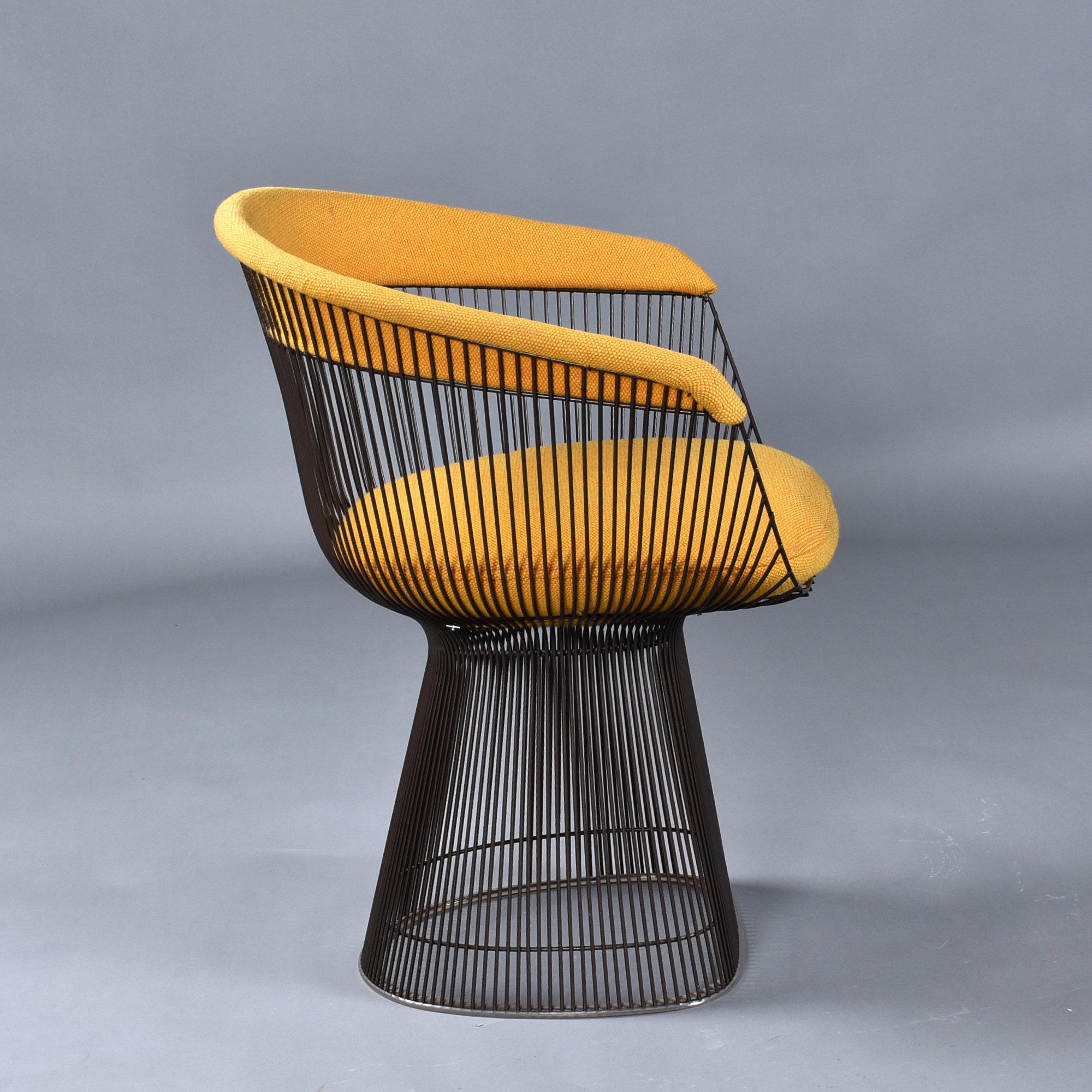 1972 Original Warren Platner para Knoll Sillón amarillo metalizado Moderno de mediados de siglo en venta