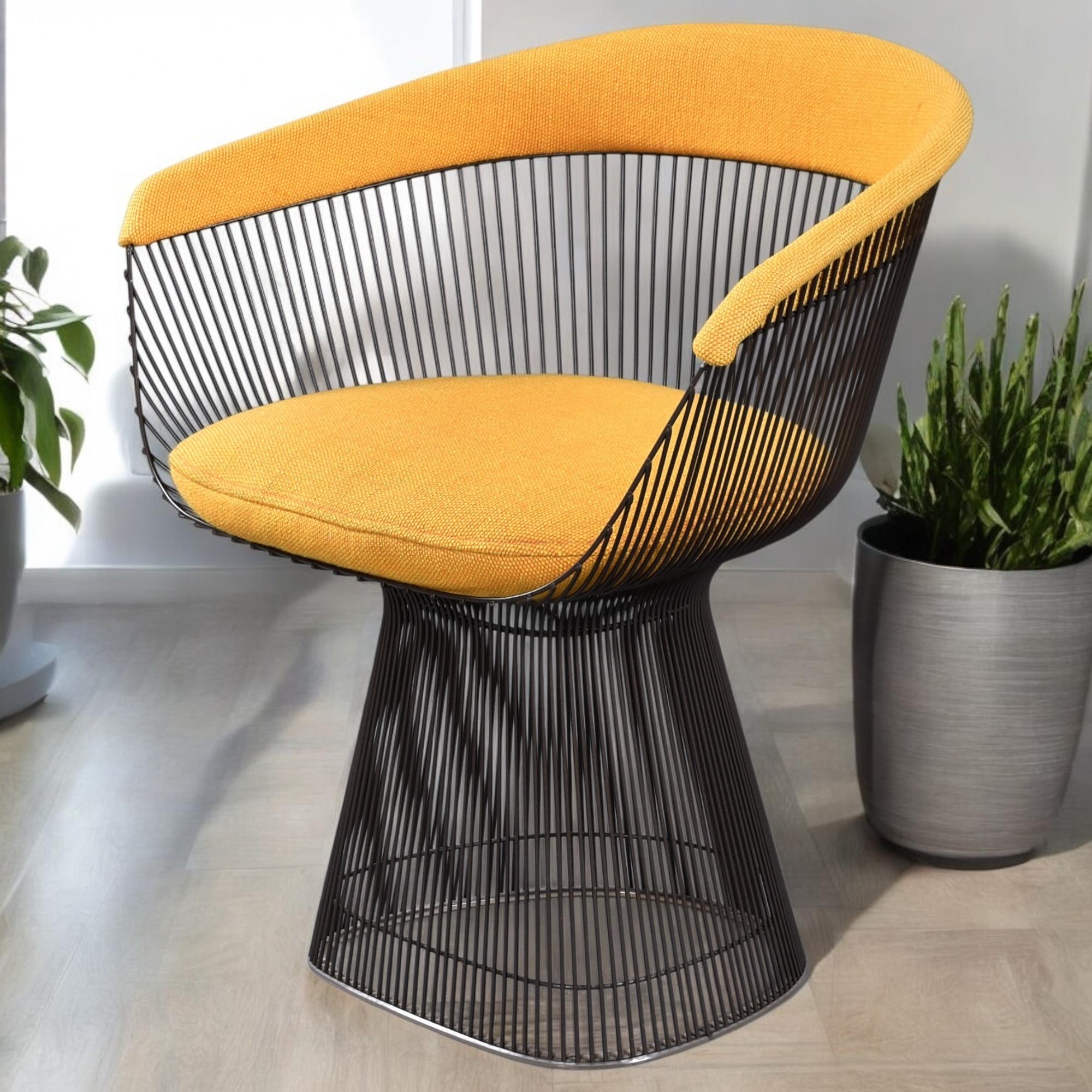 1972 Original Warren Platner para Knoll Sillón amarillo metalizado en venta 2