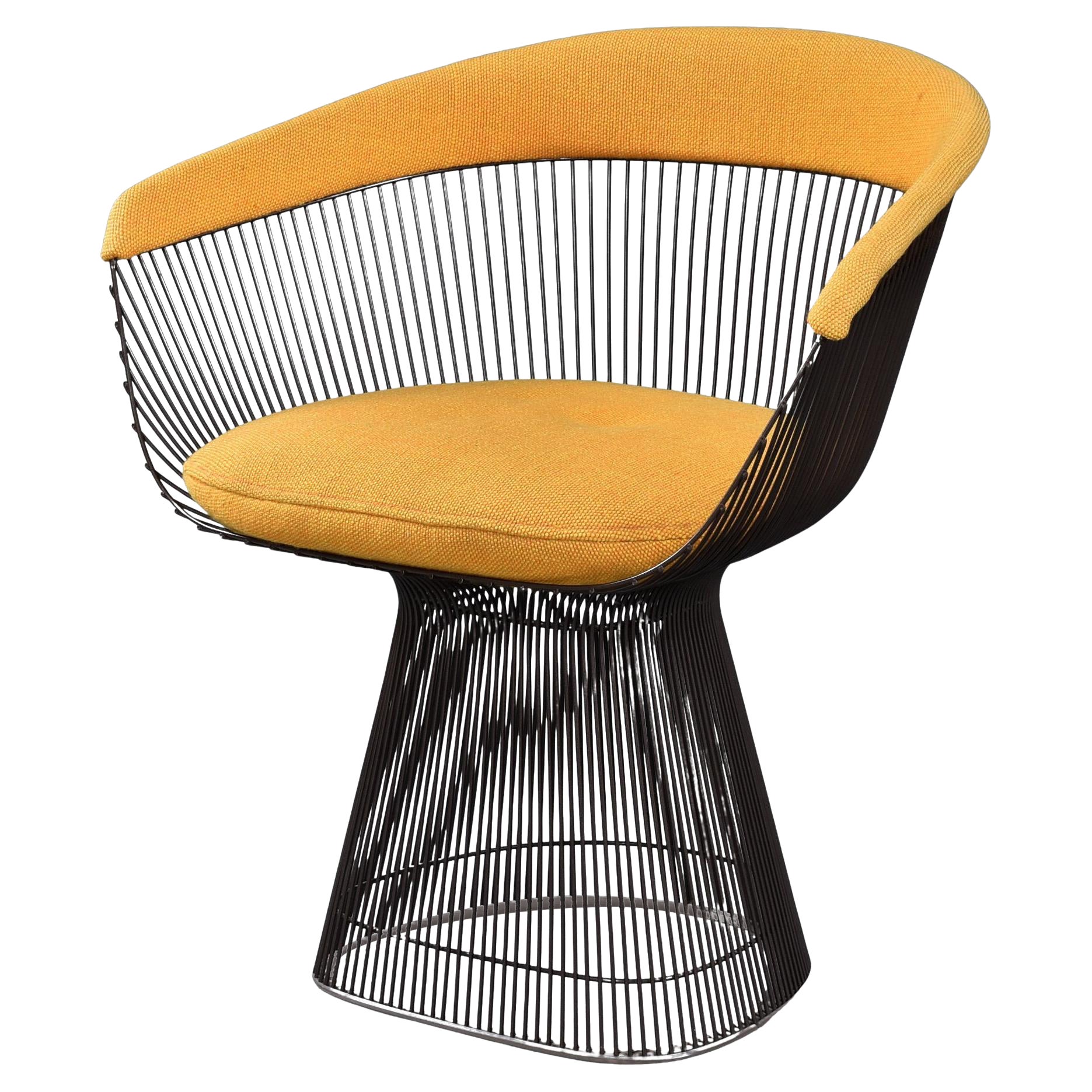 1972 Original Warren Platner pour Knoll Fauteuil jaune métallique
