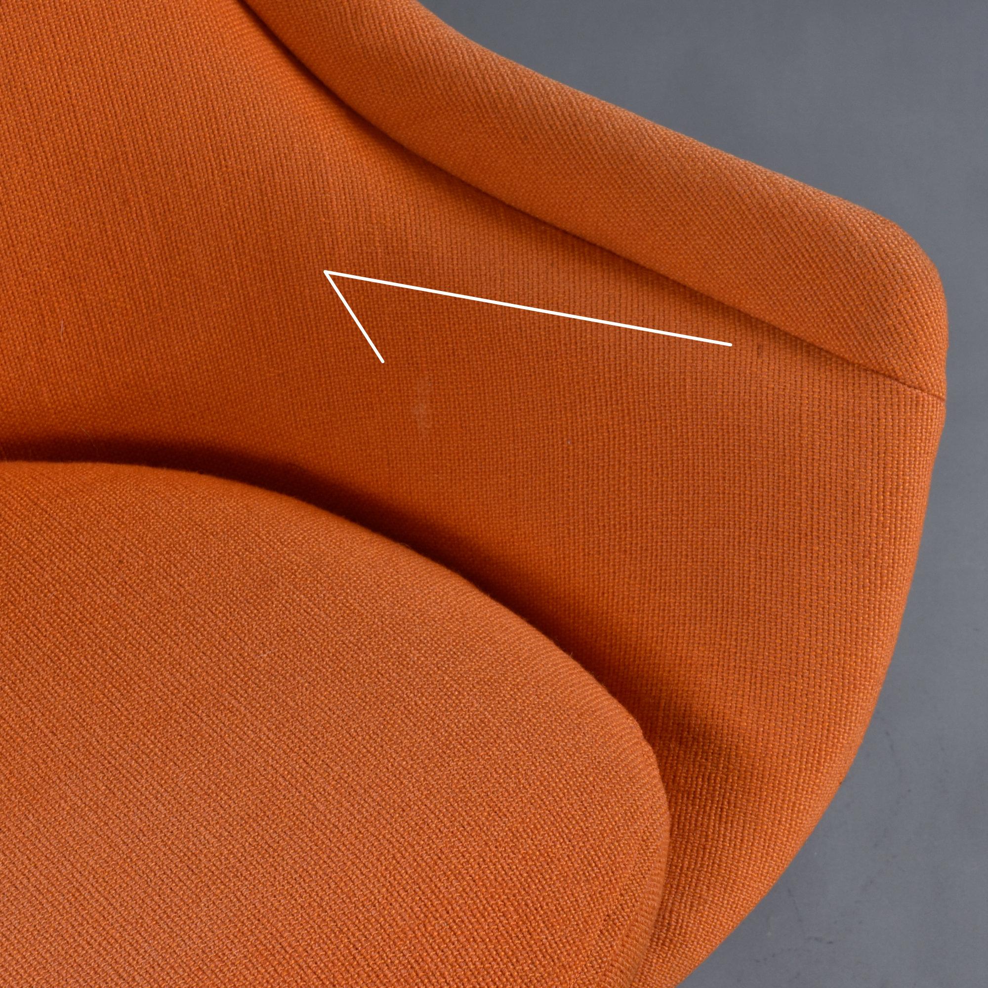 1972 Original Warren Platner Orange Wool Fabric Easy Chair und Ottoman im Angebot 7