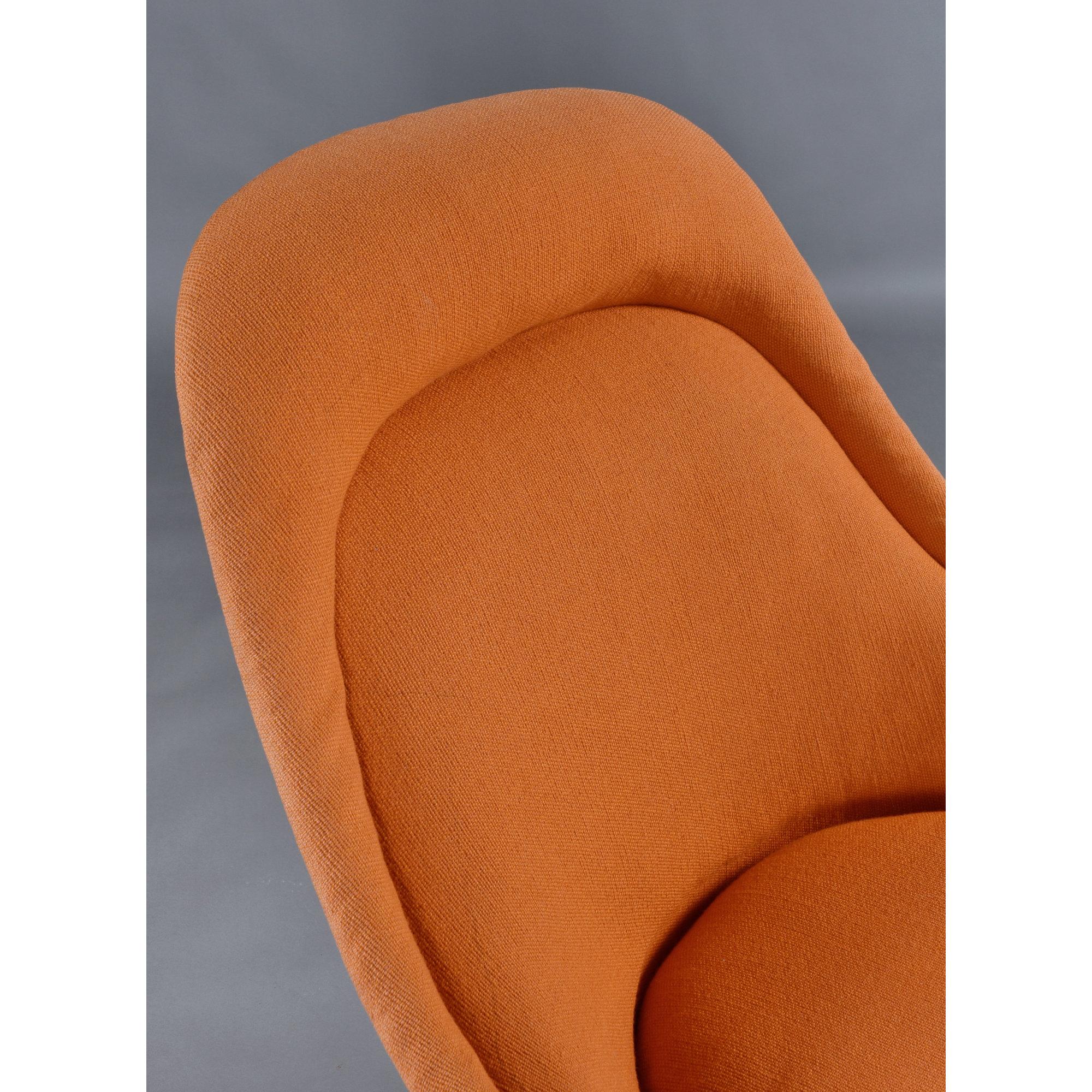 1972 Original Warren Platner Orange Wool Fabric Easy Chair und Ottoman im Angebot 9