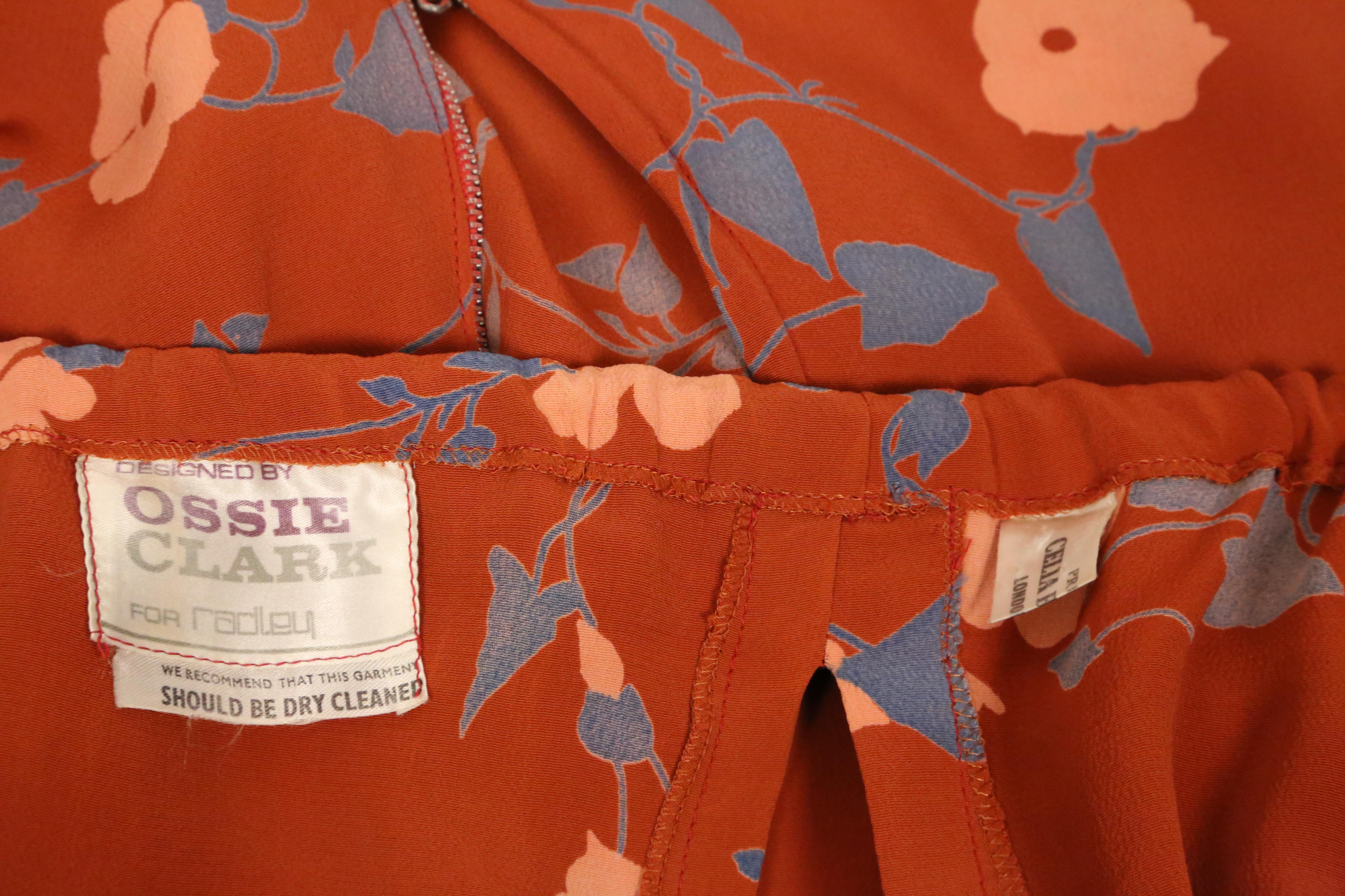 1972 OSSIE CLARK / CELIA BIRTWELL Vestido corto estampado 'BUSY LIZZIE en venta 8