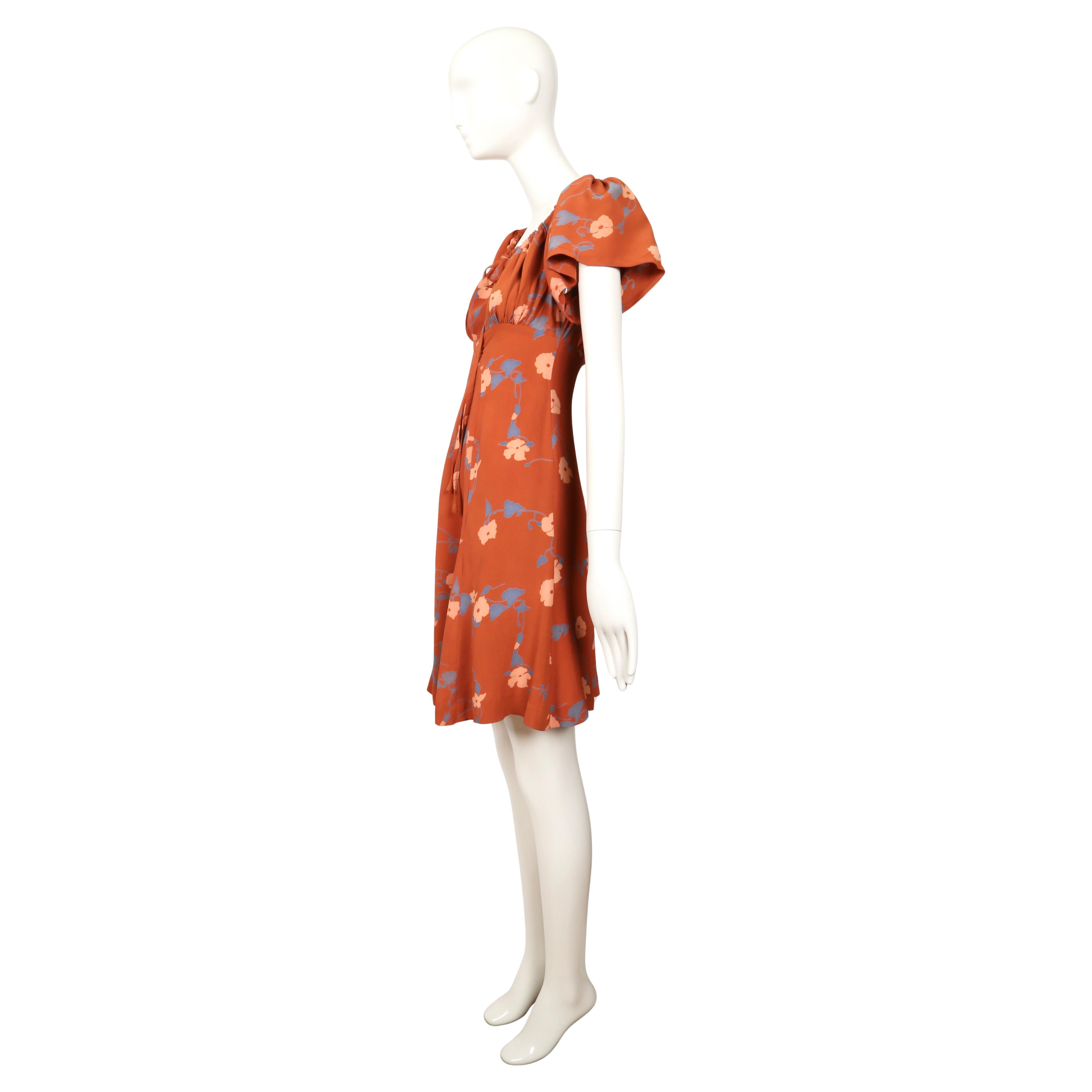 1972 OSSIE CLARK / CELIA BIRTWELL Vestido corto estampado 'BUSY LIZZIE en venta 3