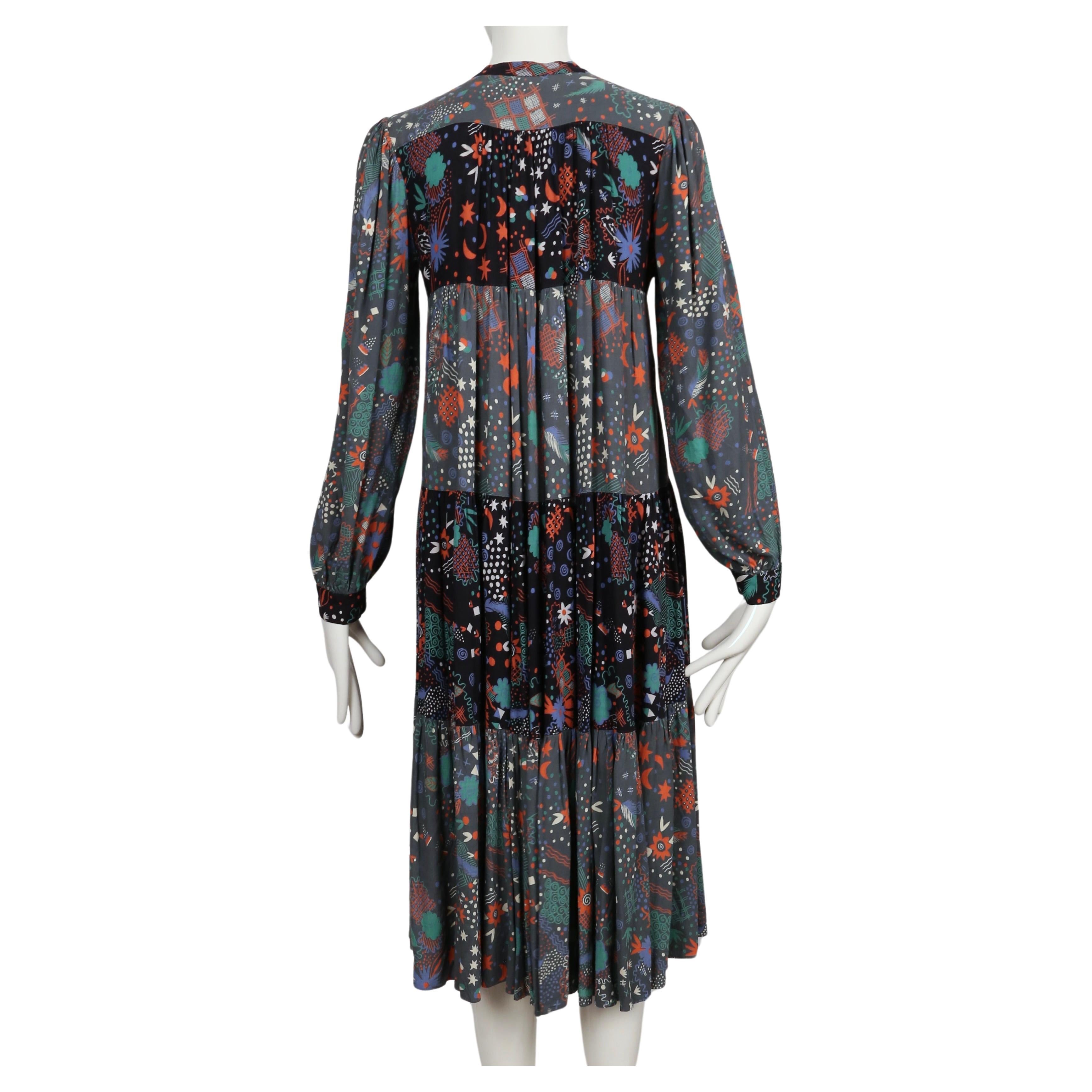 1972 OSSIE CLARK Kleid mit CELIA BIRTWELL Druck im Angebot 3