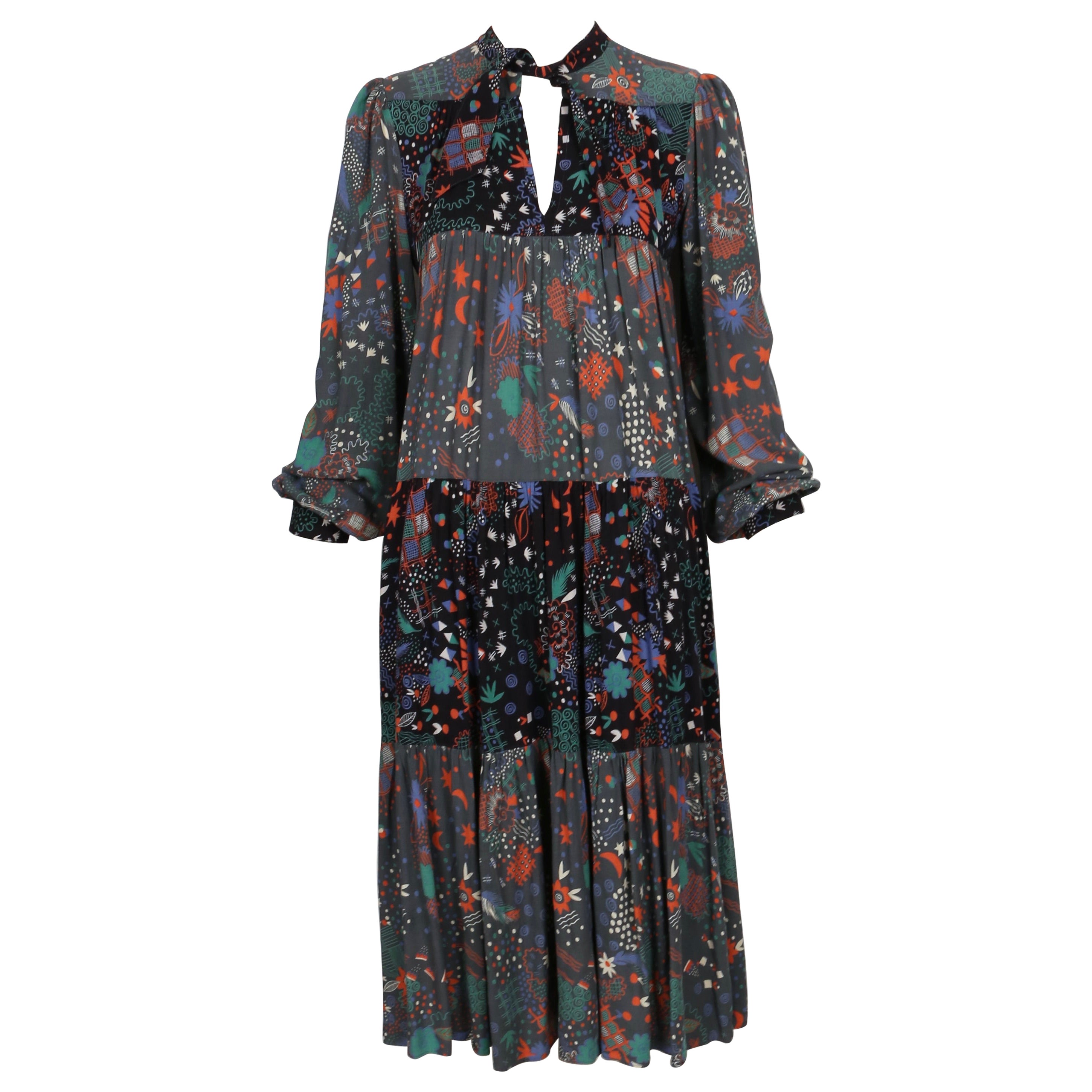 1972 OSSIE CLARK Kleid mit CELIA BIRTWELL Druck im Angebot