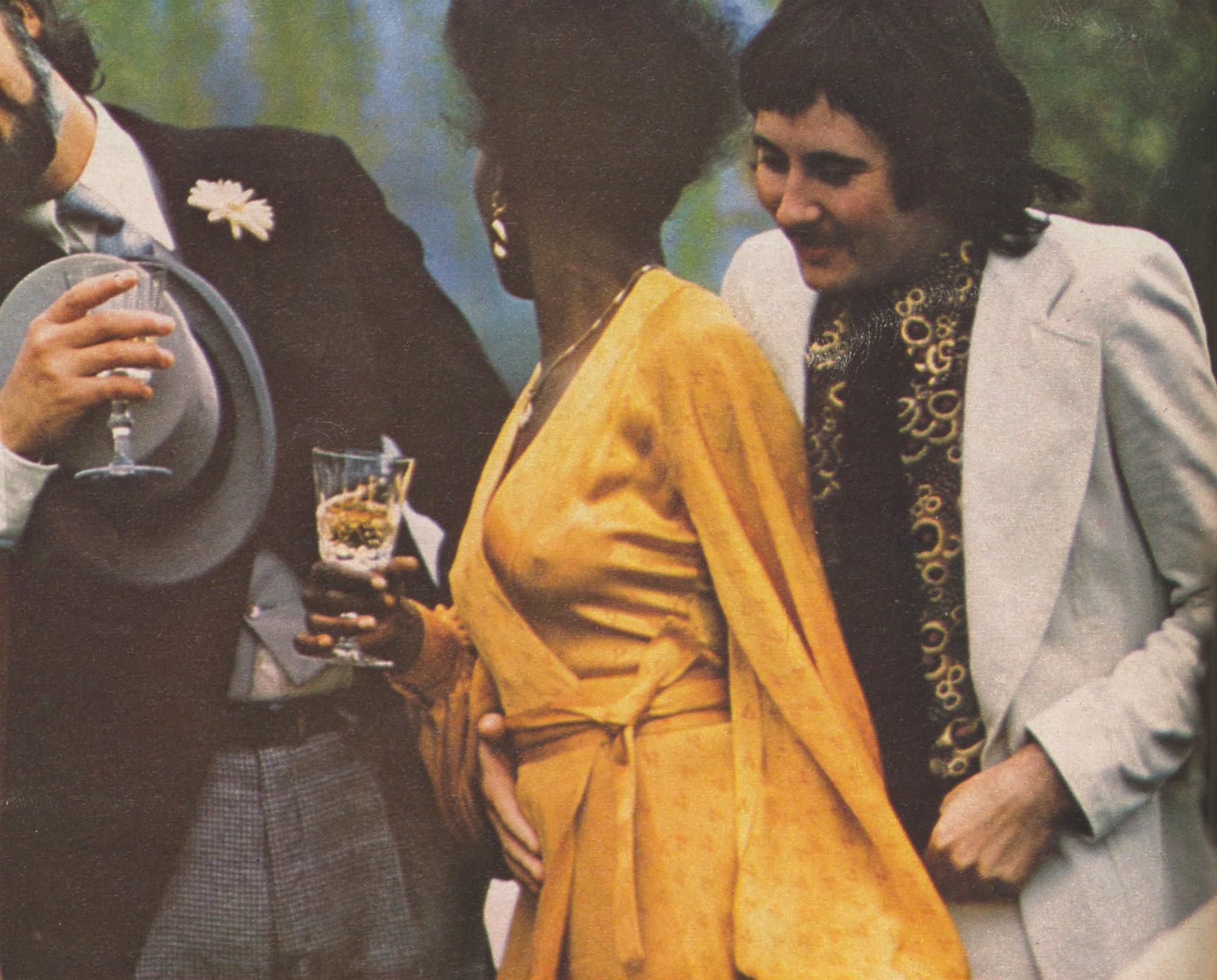 1972 OSSIE CLARK Quorum schwarzer Mooskrepp 