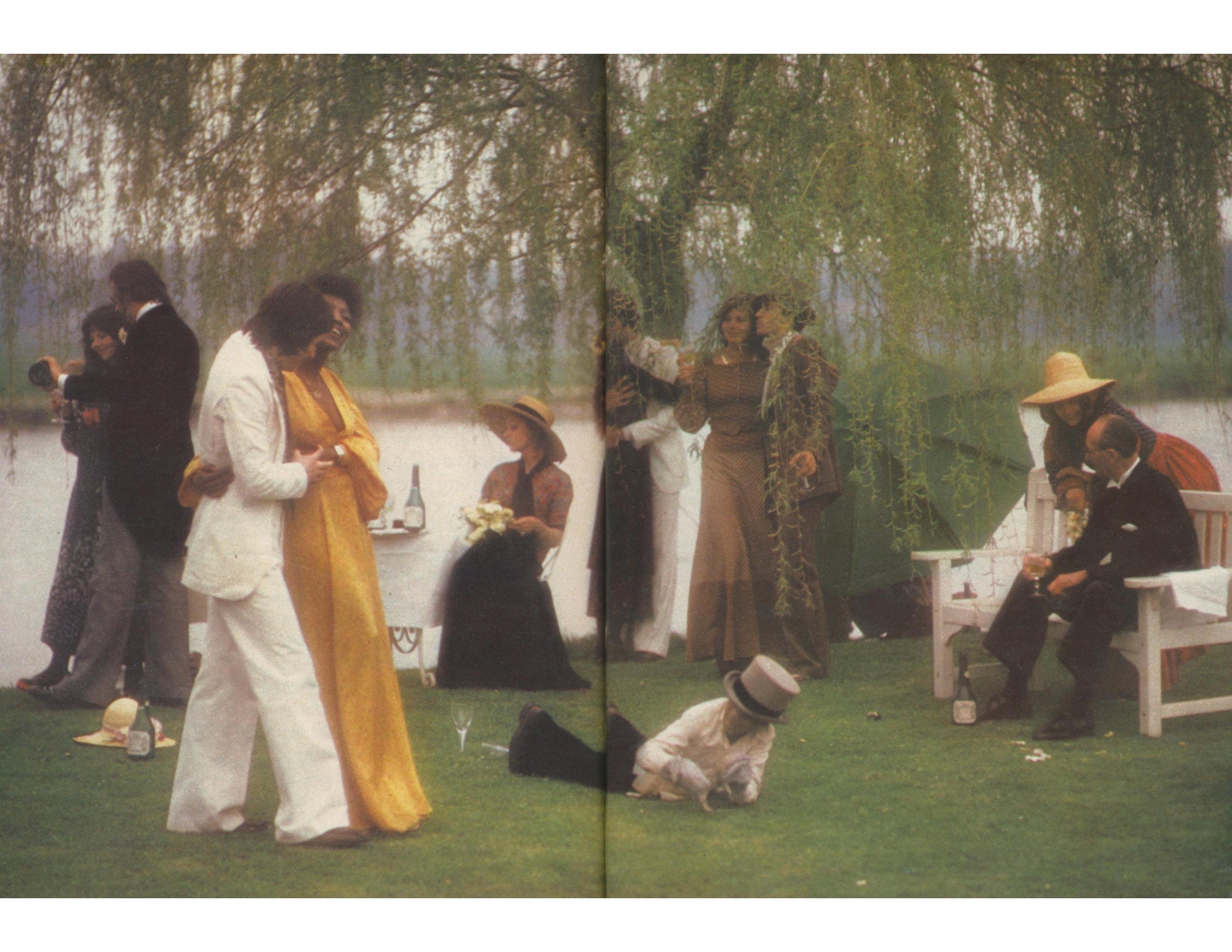 1972 OSSIE CLARK Quorum schwarzer Mooskrepp 