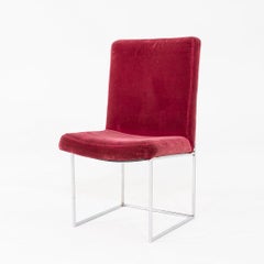 1972 Pair of Milo Baughman For Thayer Coggin Thin Frame Dining Chairs, in Mohair