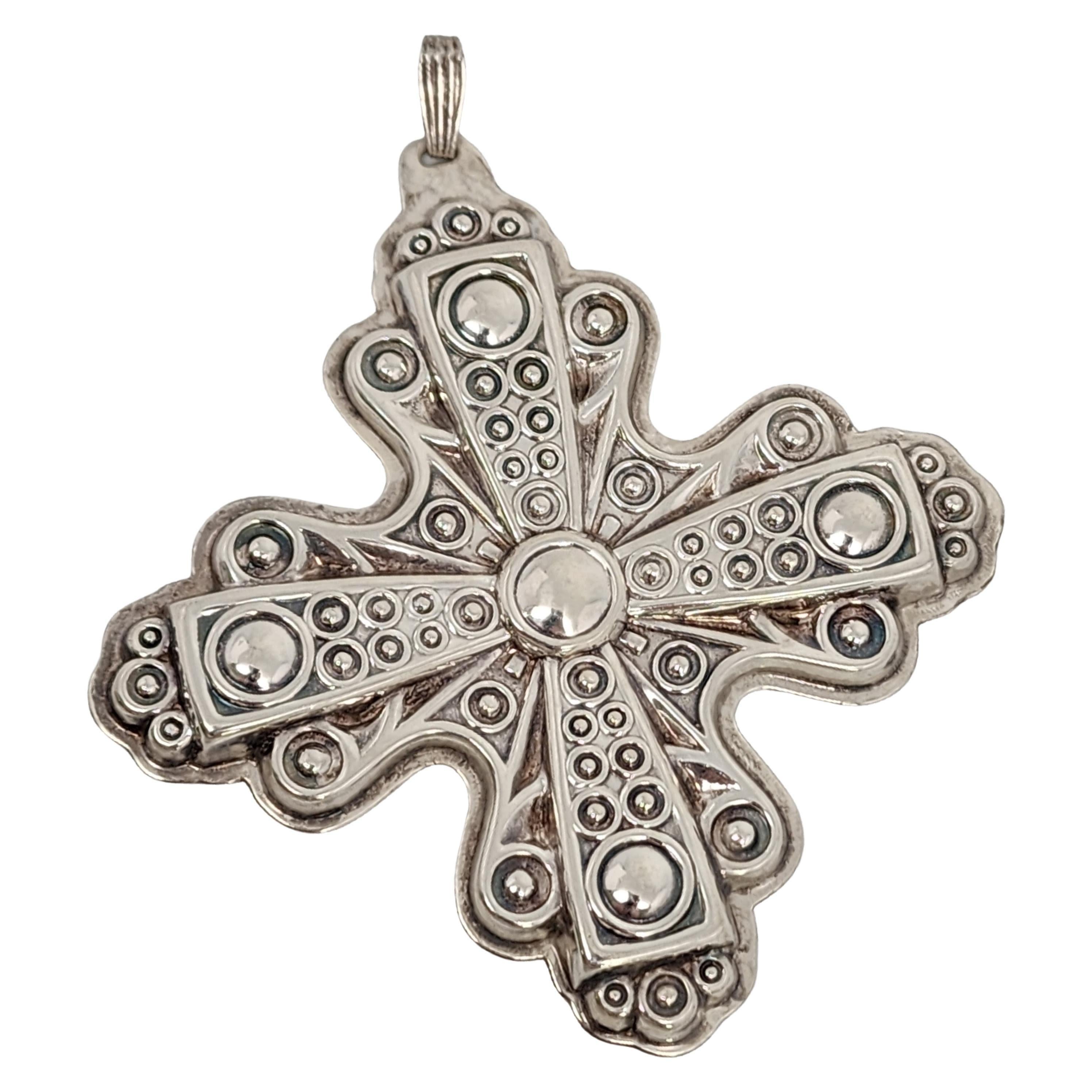 Women's or Men's 1972 Reed & Barton Sterling Silver Christmas Cross Ornament #15648