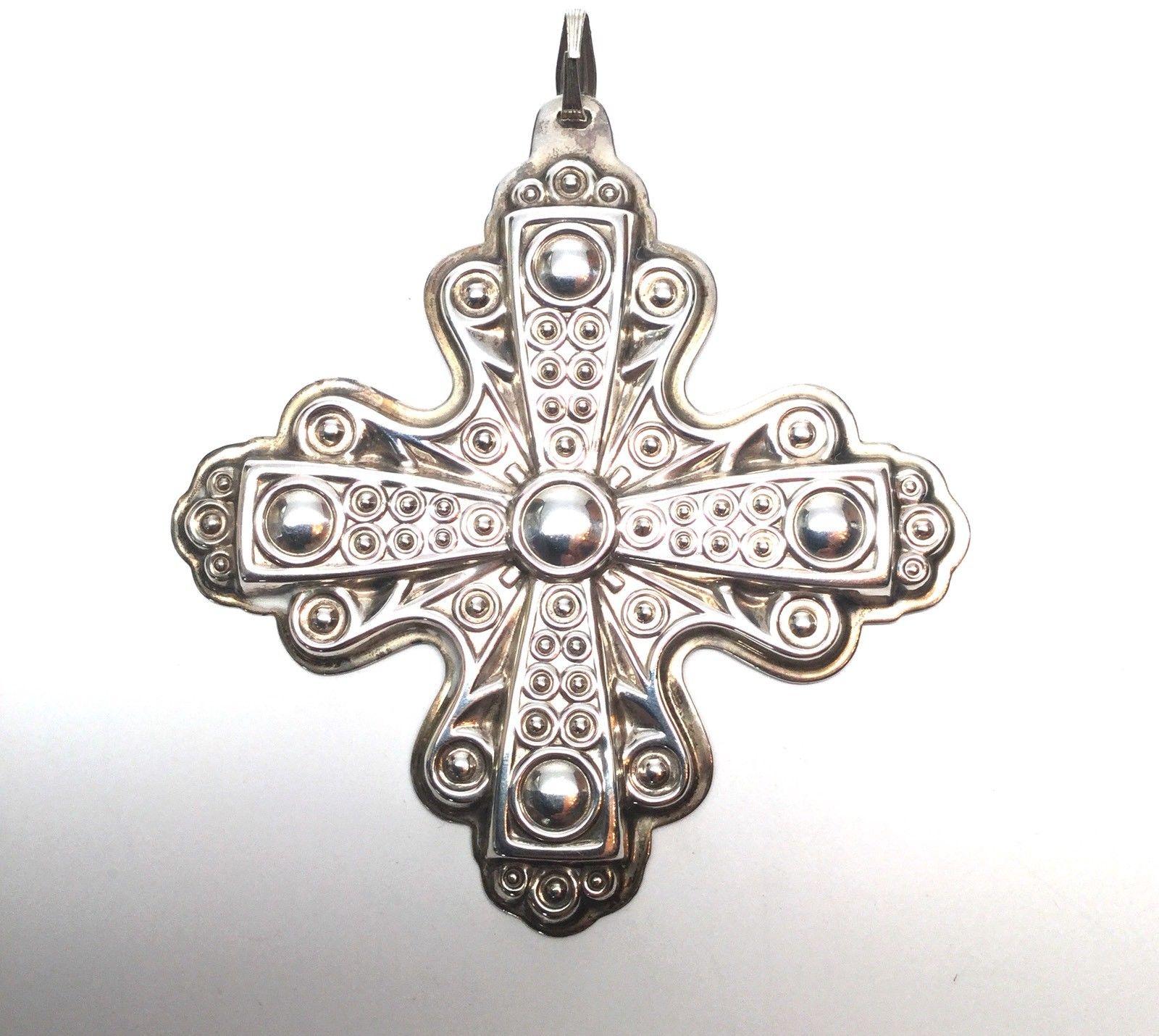 silver cross ornament