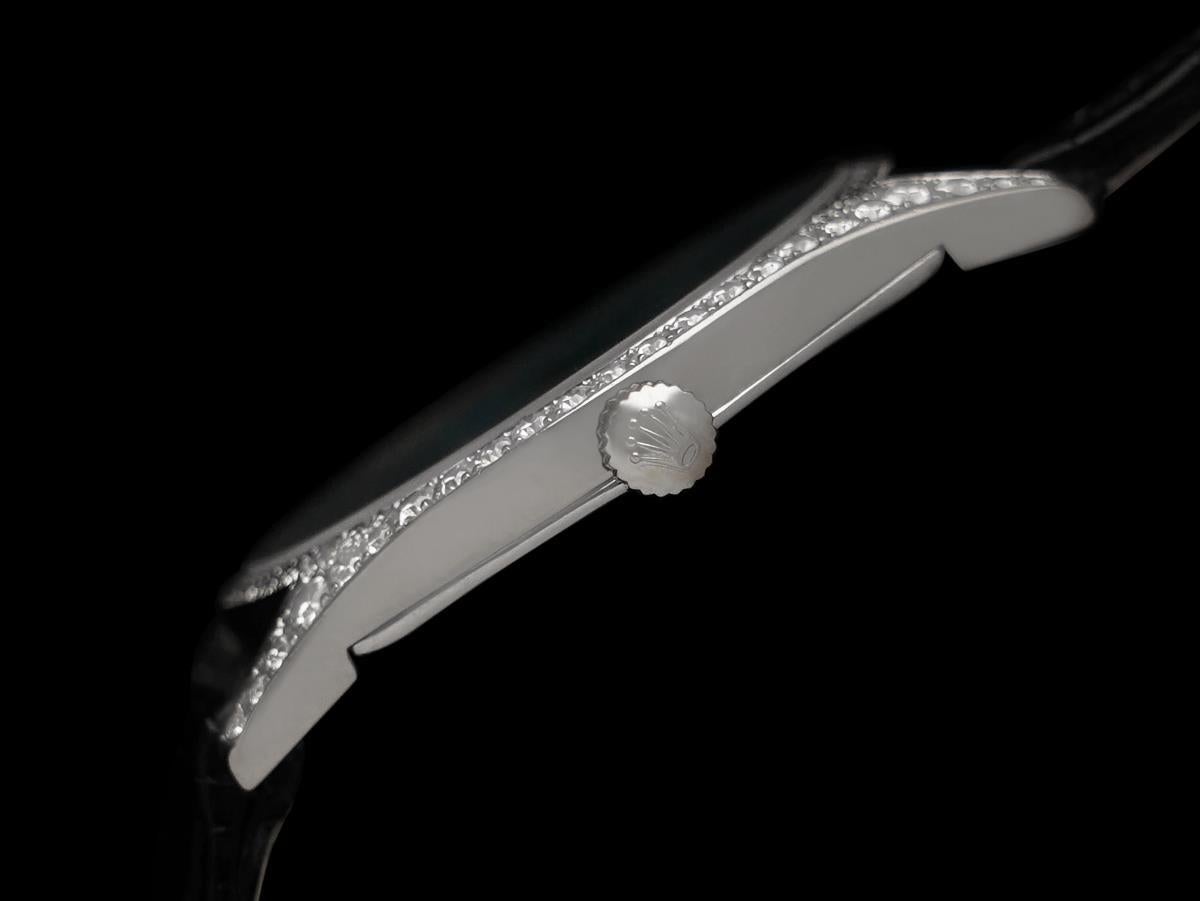 Men's 1972 Rolex Cellini Vintage Mens Handwound Ref. 3806 TV Watch - 18K White Gold For Sale