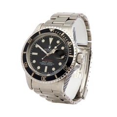 1972 Rolex Submariner Single Red Stainless Steel 1680 Wristwatch