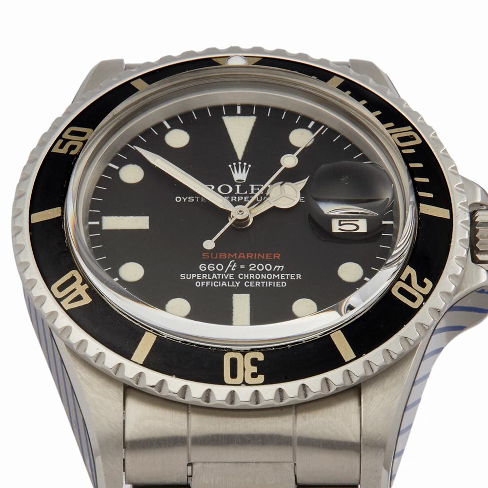 1972 Montre-bracelet Rolex Submariner Single rouge en acier inoxydable 1680 Bon état à Bishops Stortford, Hertfordshire