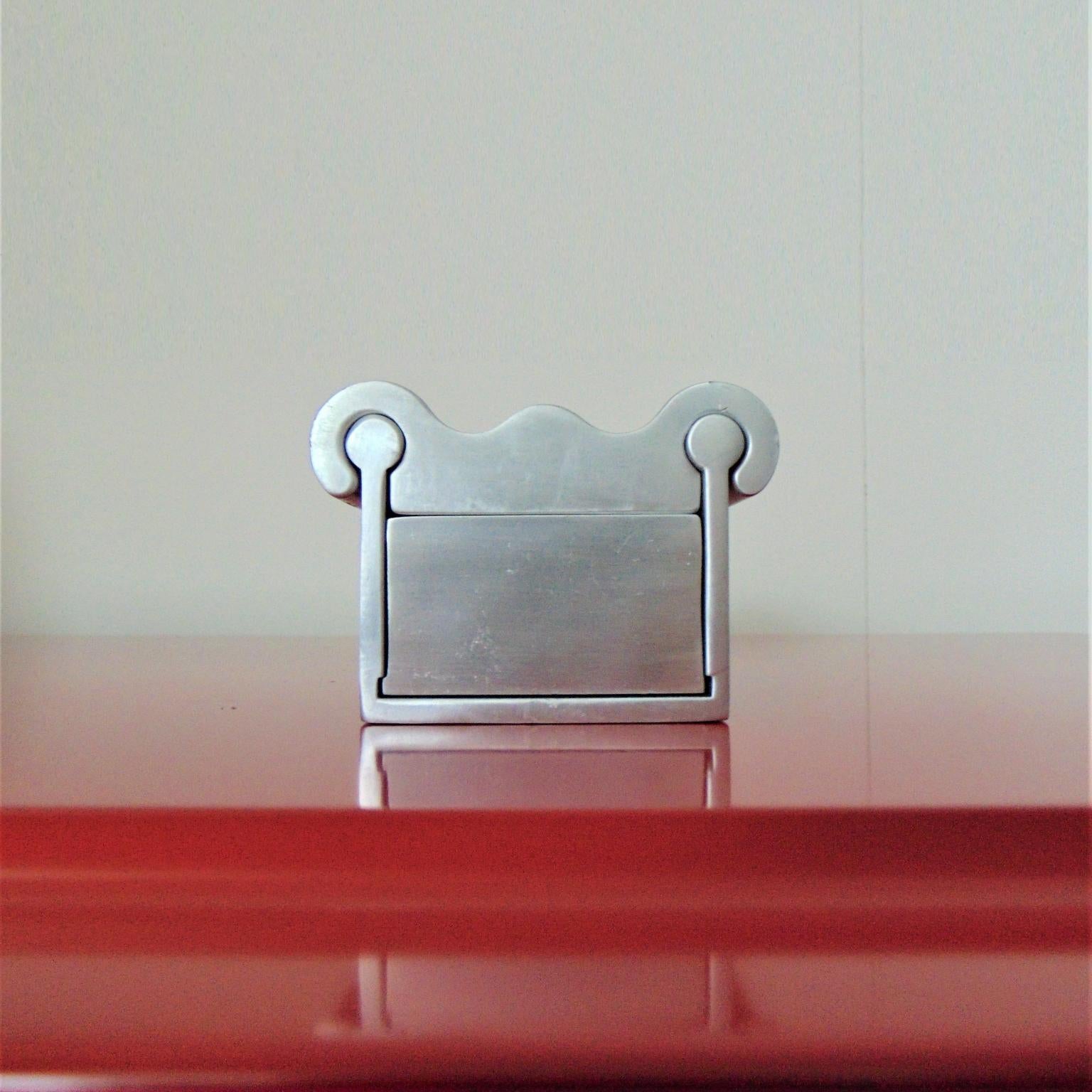 1972 Space Age Vintage Desk Set Pen Holder Aluminium E. Panzeri