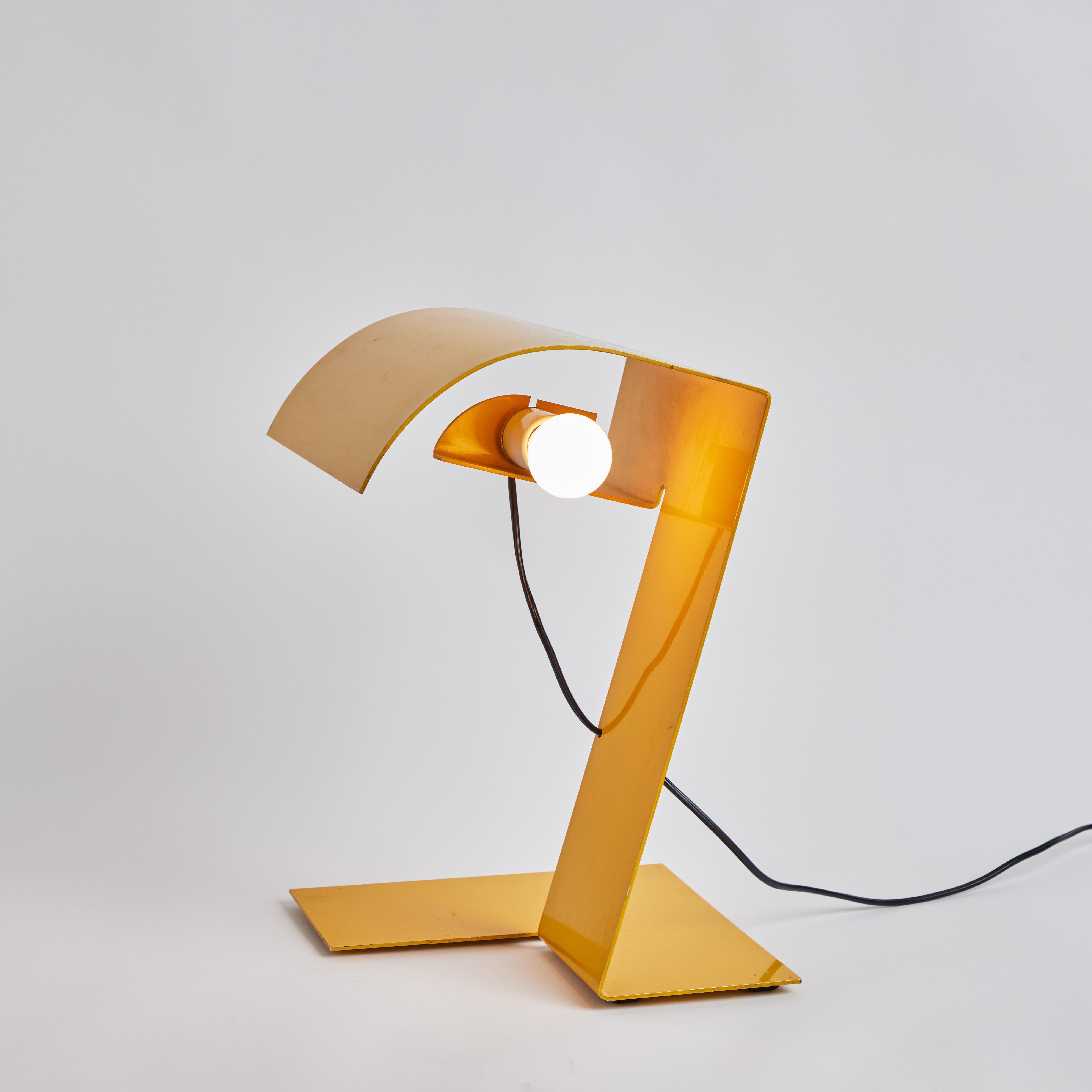 Late 20th Century 1972 Stilnovo 'Blitz' Table Lamp in Yellow by Trabucco, Vecchi & Volpi For Sale