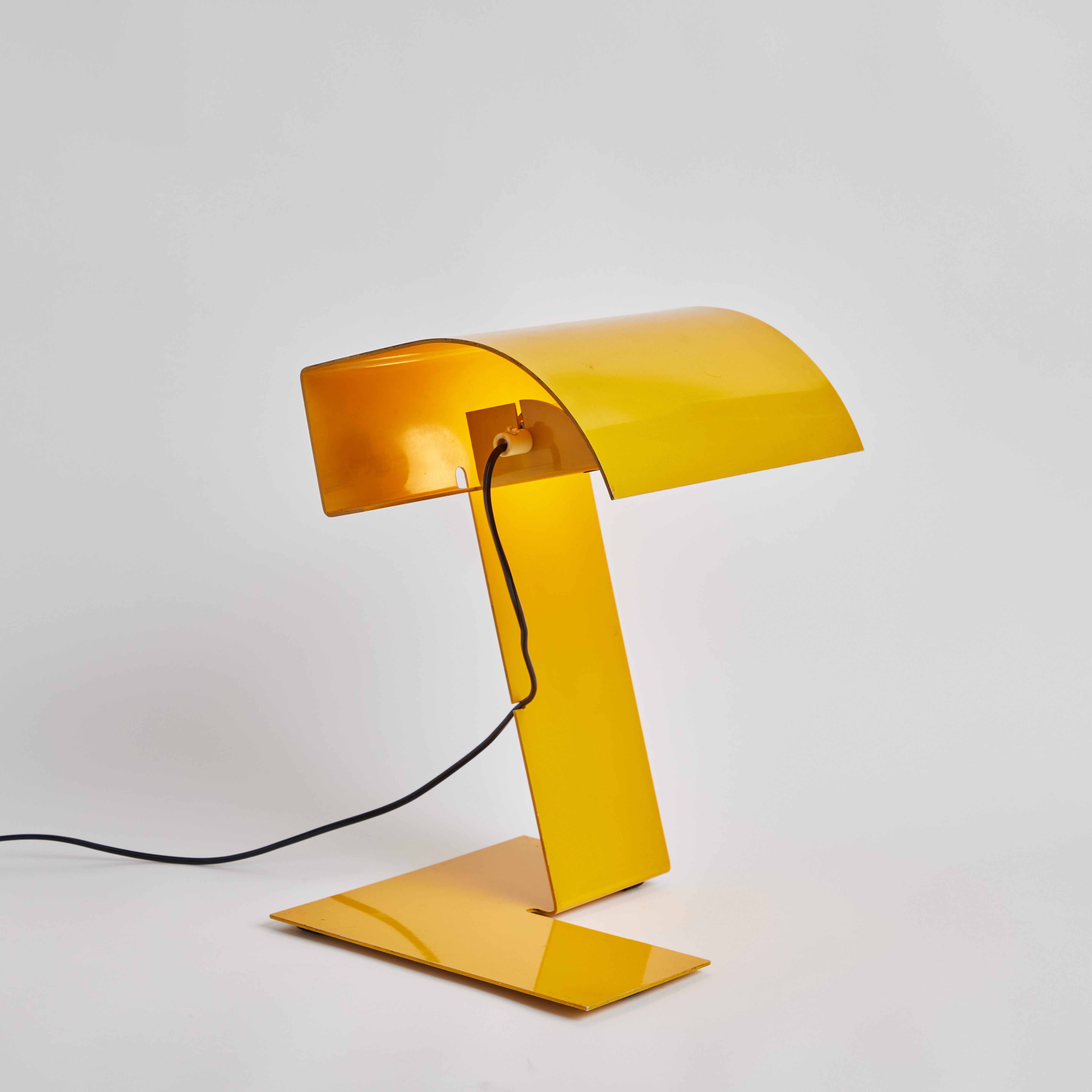 Steel 1972 Stilnovo 'Blitz' Table Lamp in Yellow by Trabucco, Vecchi & Volpi For Sale
