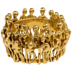 Stuart Devlin Yellow Gold "Caryatid" Ring 1972