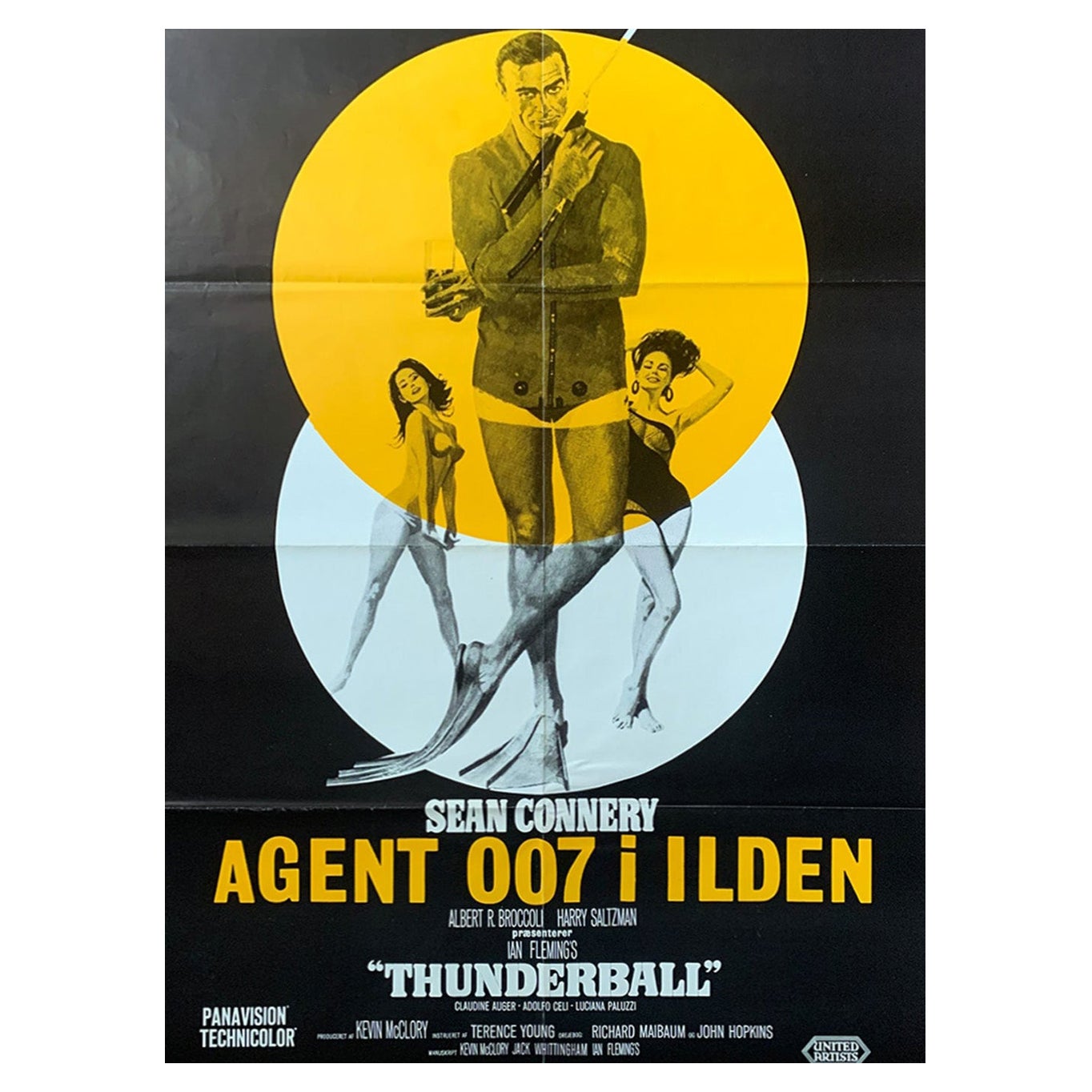 1972 Thunderball (danesa) Póster original de época