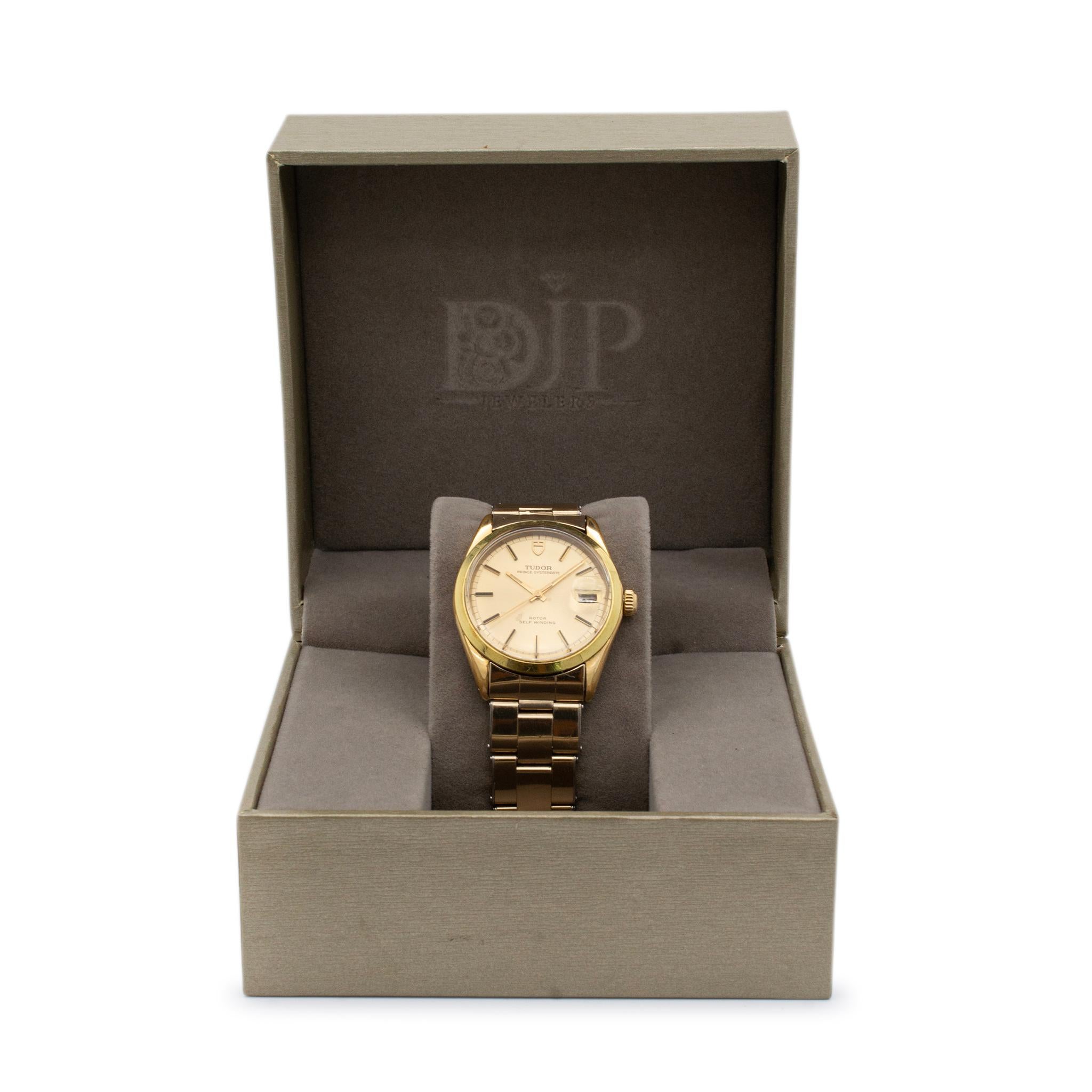 1972 Vintage Tudor Prince Oysterdate 7996/1 34MM Stahl 14K Gold gefüllt Uhr 1