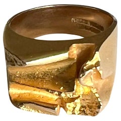 1973 Bjorn Weckstrom for Lapponia Finnish Modernist 14K Gold Ring