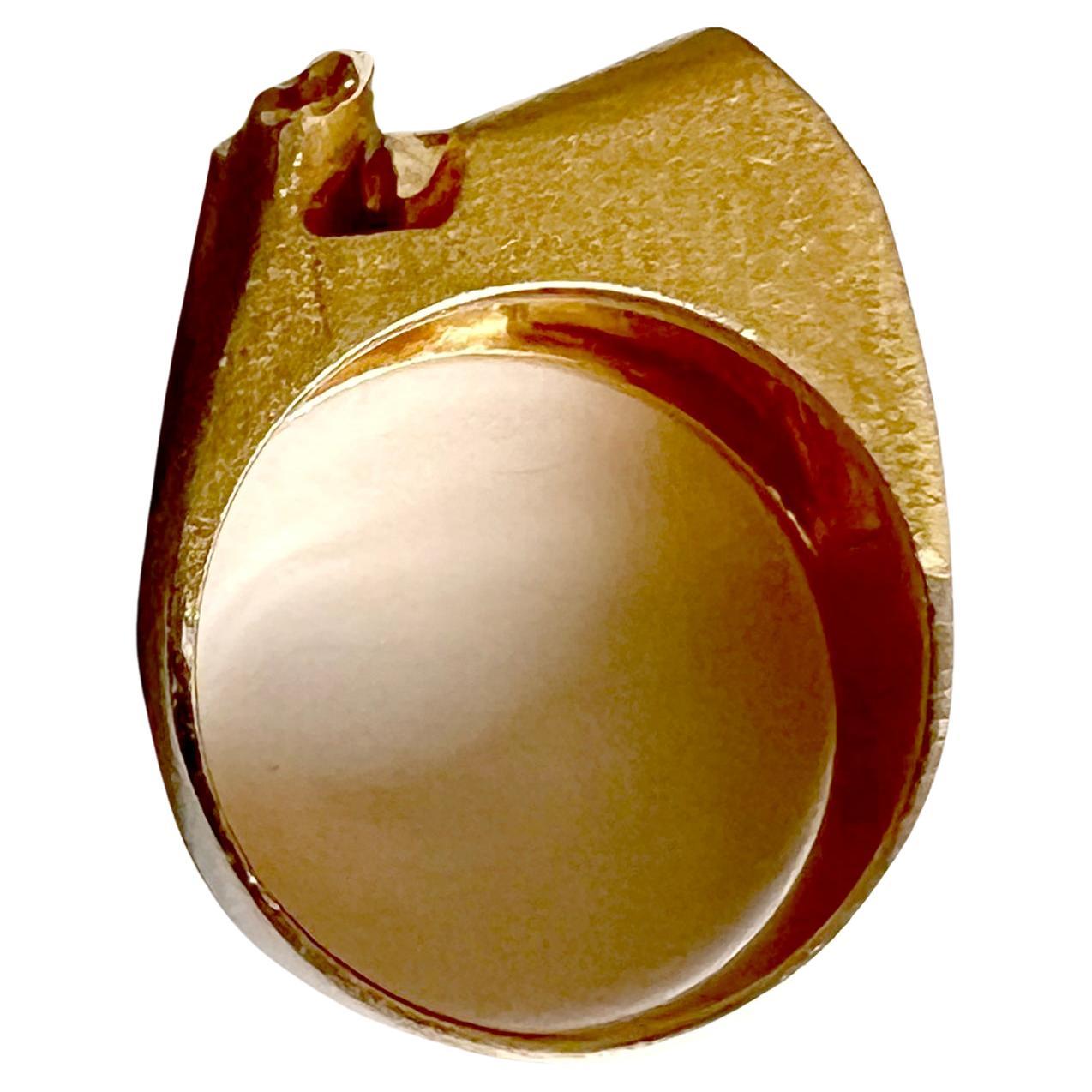 1973 Bjorn Weckstrom for Lapponia Finnish Modernist 14K Gold Ring  In Good Condition For Sale In Palm Springs, CA