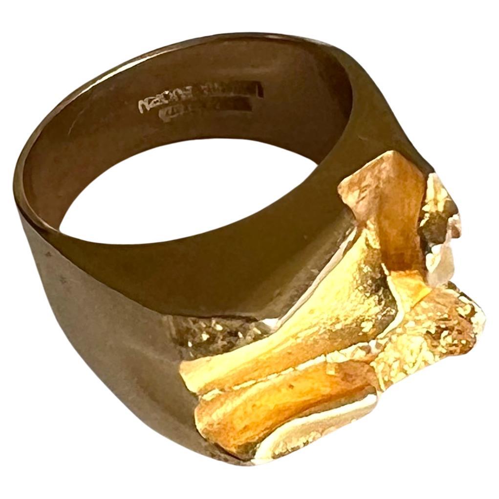 1973 Bjorn Weckstrom for Lapponia Finnish Modernist 14K Gold Ring  For Sale 1