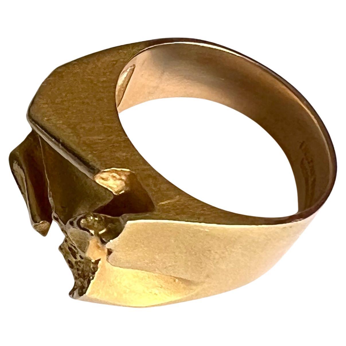 1973 Bjorn Weckstrom for Lapponia Finnish Modernist 14K Gold Ring  For Sale 2