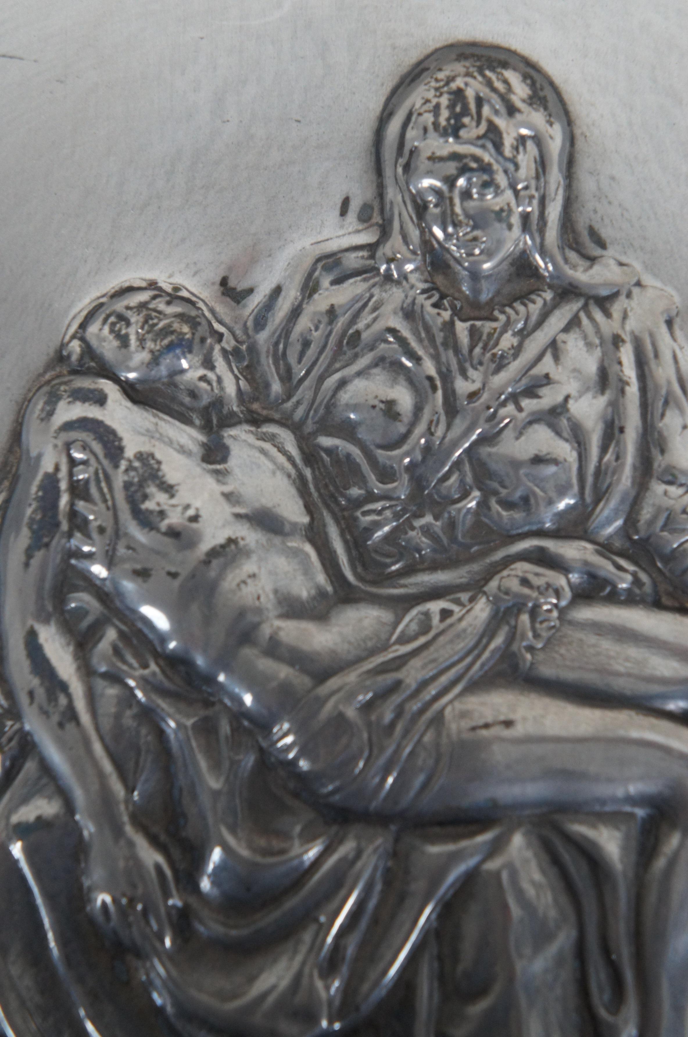 1973 Danbury Mint Pieta Michaelangelo Sterling Silver Collectors Plate 362g 9
