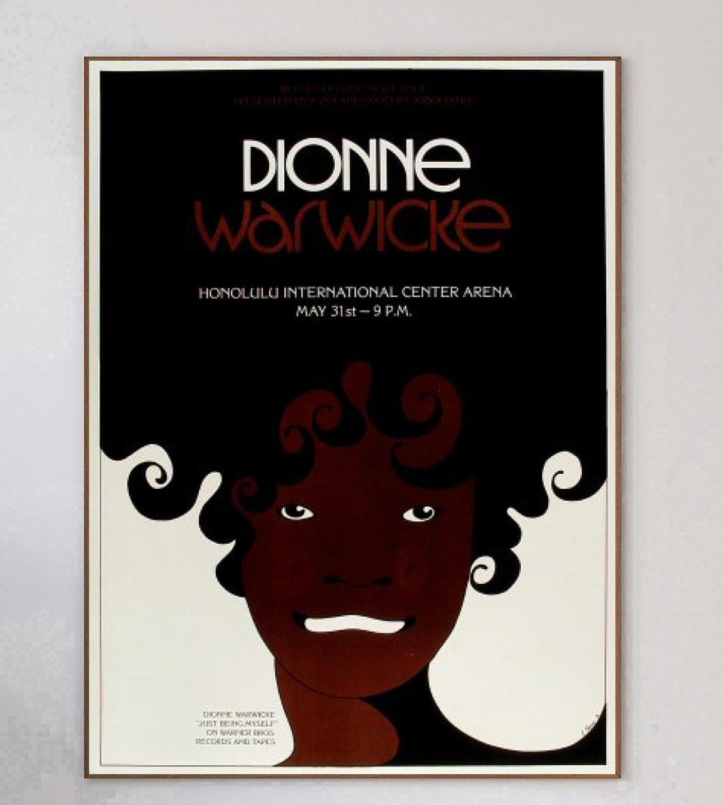 1973 Dionne Warwick - Honolulu Original Vintage Poster im Zustand „Gut“ im Angebot in Winchester, GB