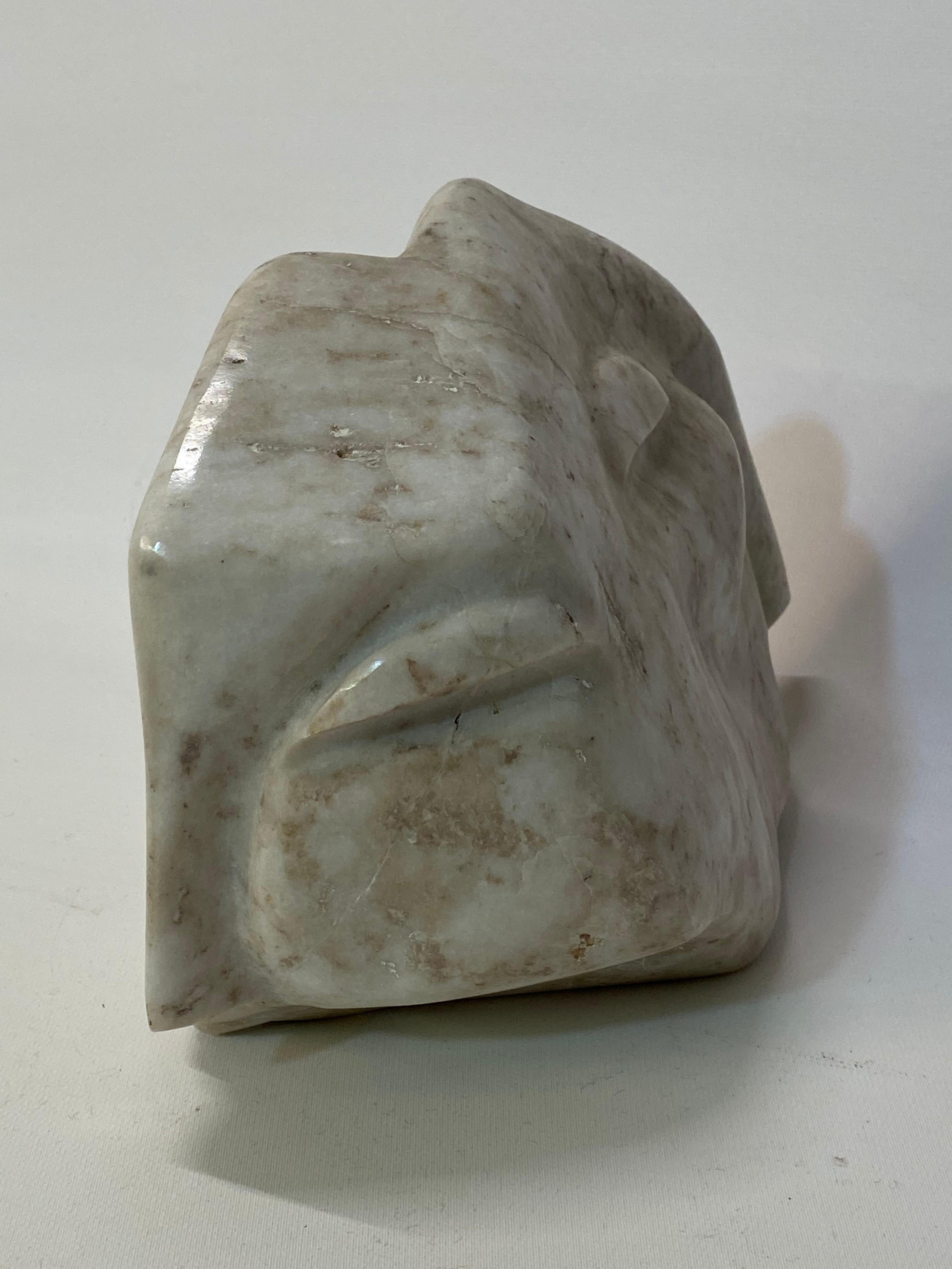 American 1973 Double Head Marble Sculpture