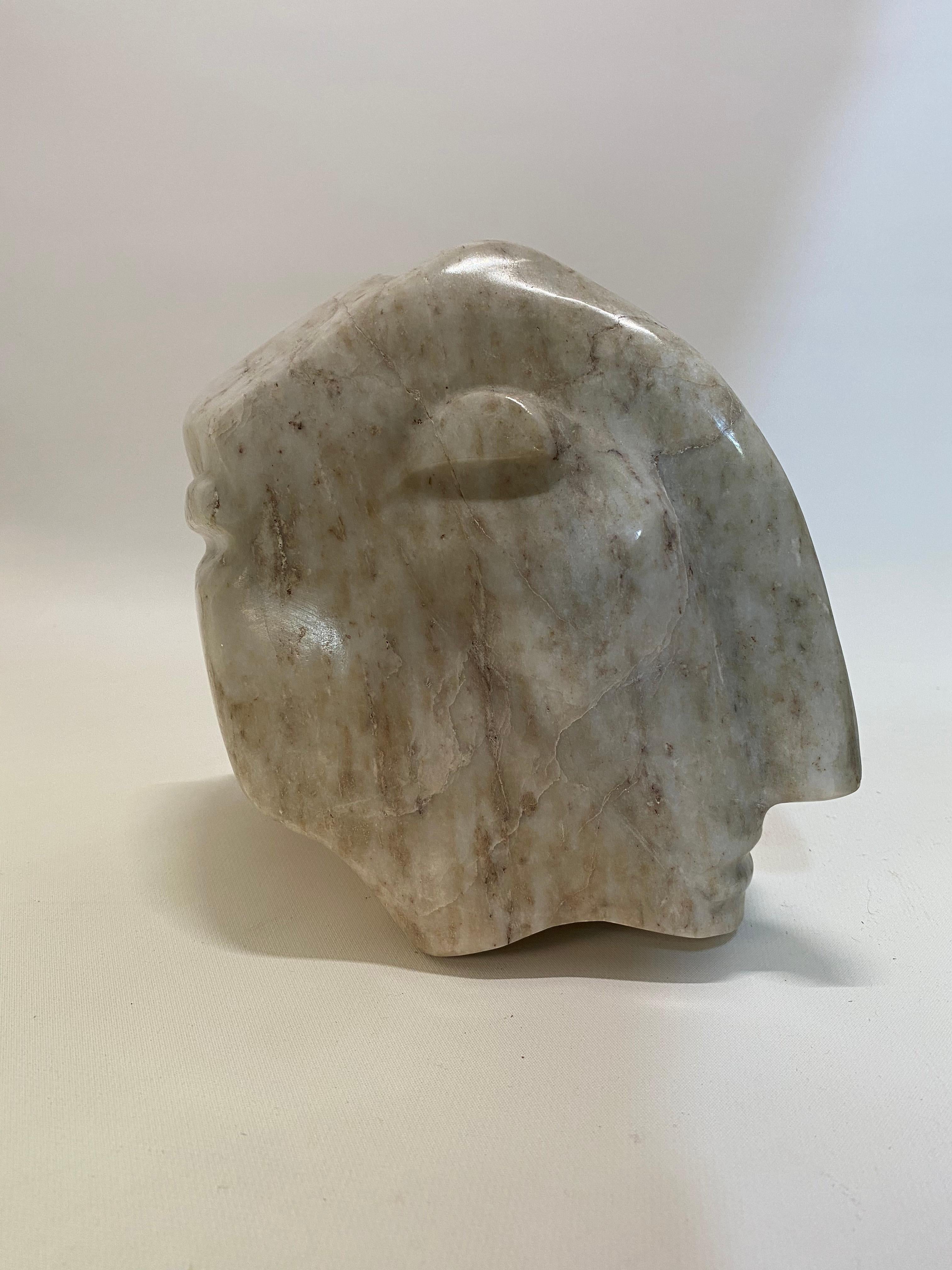 Late 20th Century 1973 Double Head Marble Sculpture