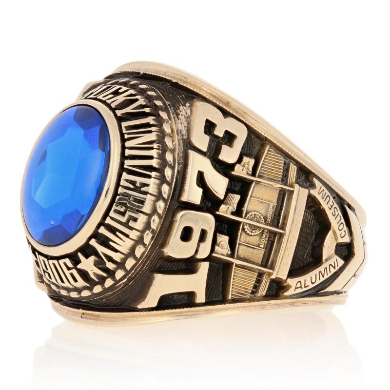 1973 Eastern Kentucky University Class Ring, 10k Gold Synthetic Spinel ...