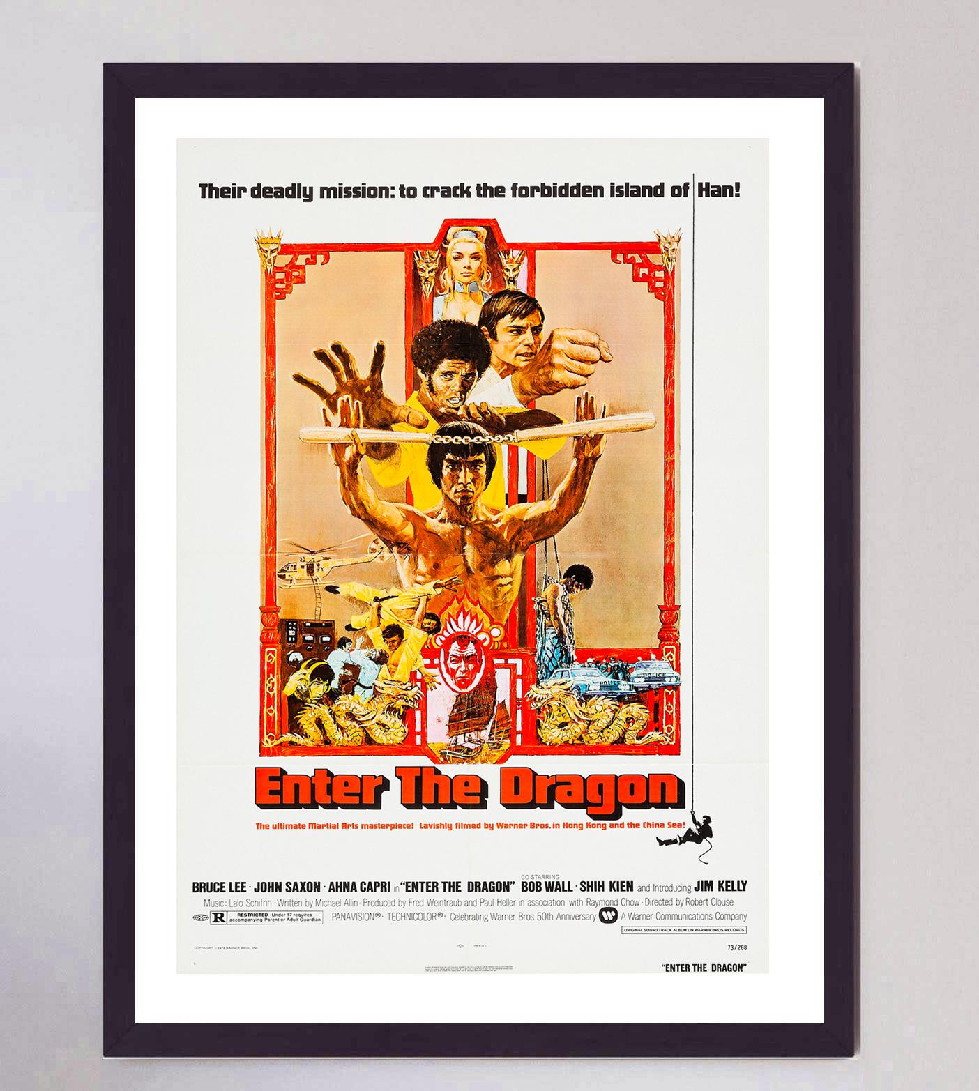 Late 20th Century 1973 Enter the Dragon Original Vintage Poster For Sale