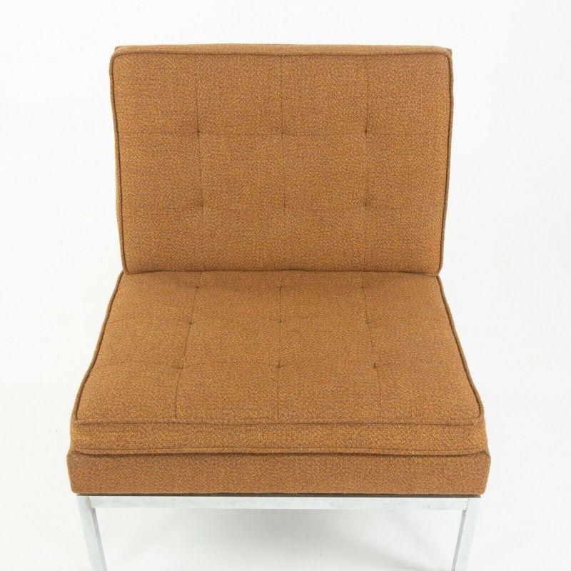 1973 Florence Knoll International Slipper Lounge Chair Brown/Burnt Orange Fabric For Sale 5