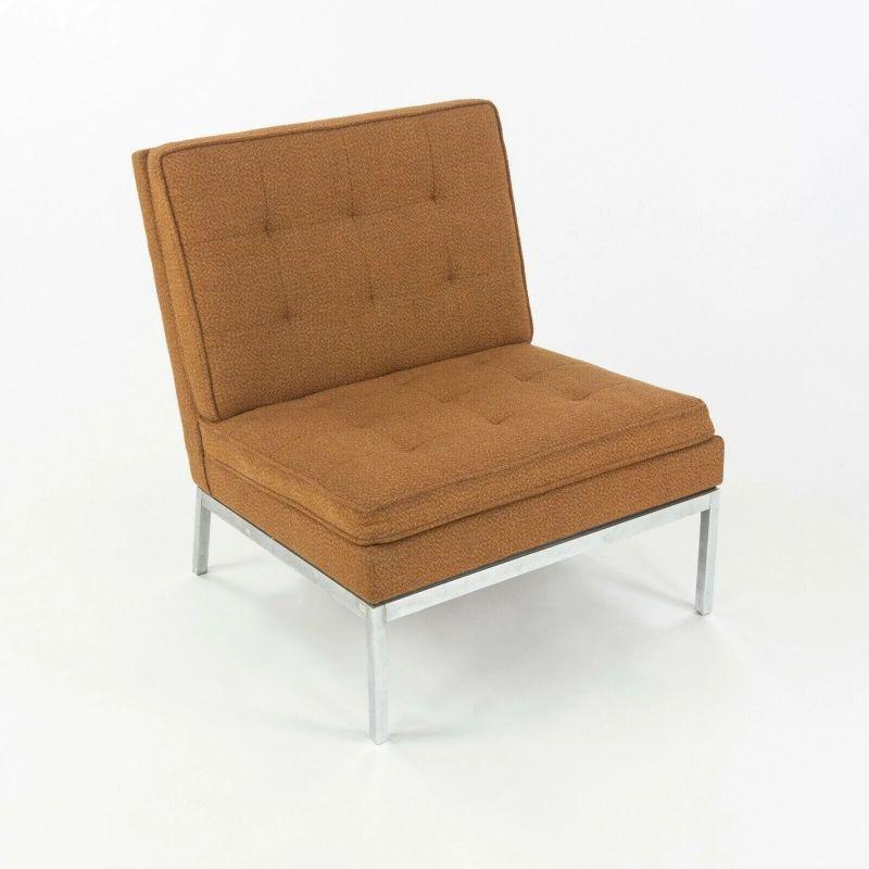 Modern 1973 Florence Knoll International Slipper Lounge Chair Brown/Burnt Orange Fabric For Sale