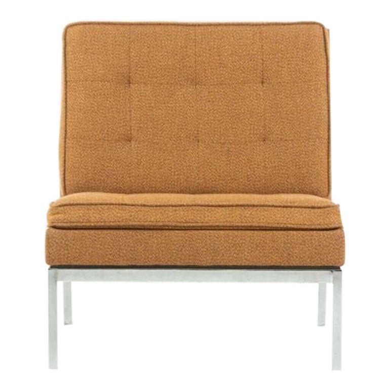 1973 Florence Knoll International Slipper Lounge Chair Tissu Brown/Burnt Orange