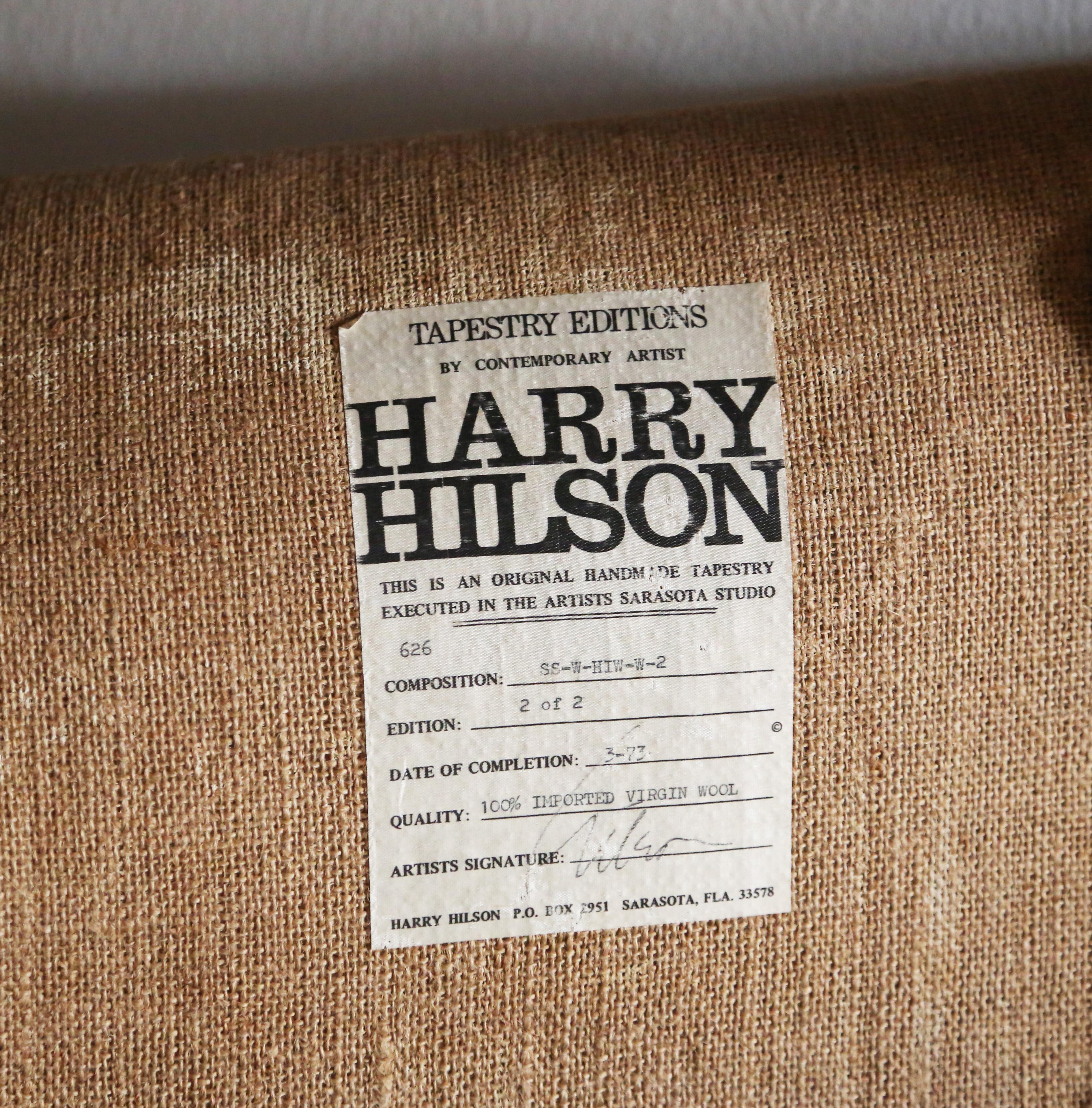 1973 Harry Hilson 100% Virgin Wool Hanging Wall Tapestry Structure Series 