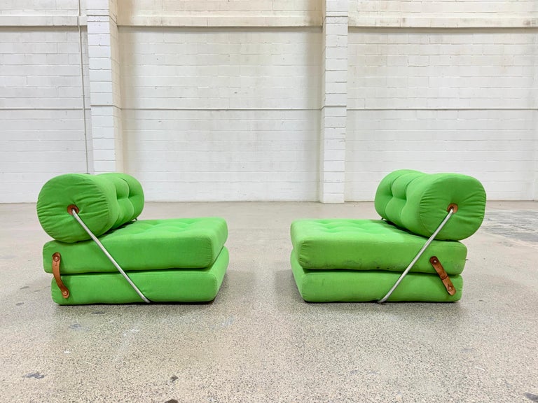 1973 IKEA Pair of lounge chairs day beds by Gillis LUNDGREN TAJT