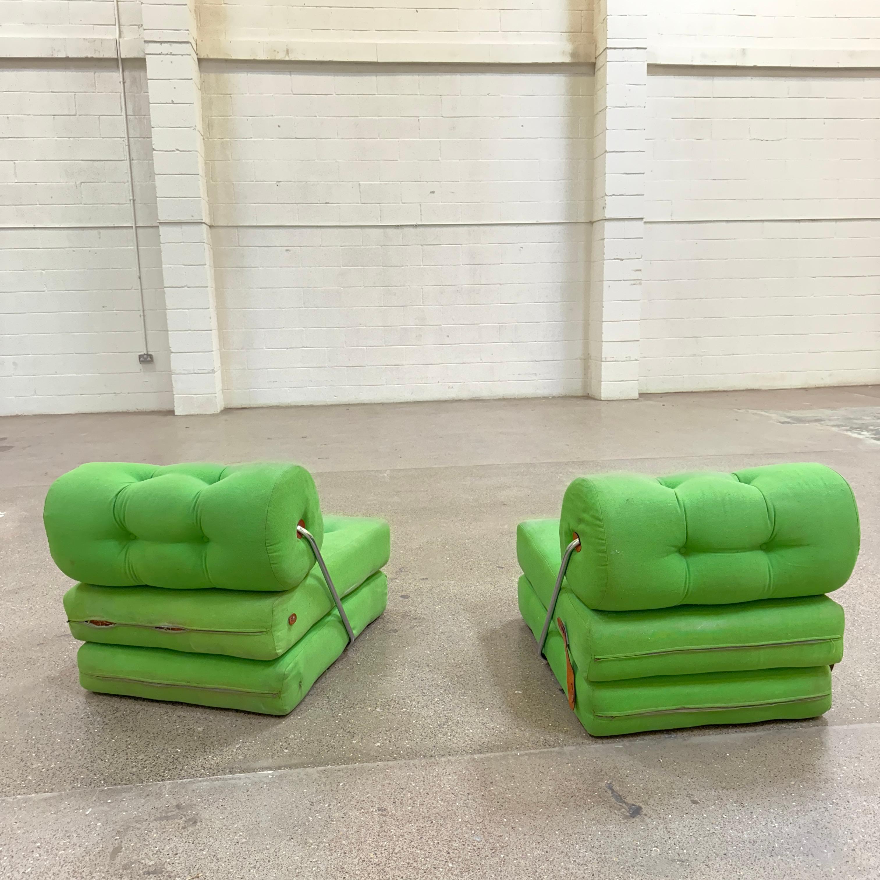 1973 IKEA Pair of lounge chairs day beds by Gillis LUNDGREN  TAJT   To restore ! For Sale 1