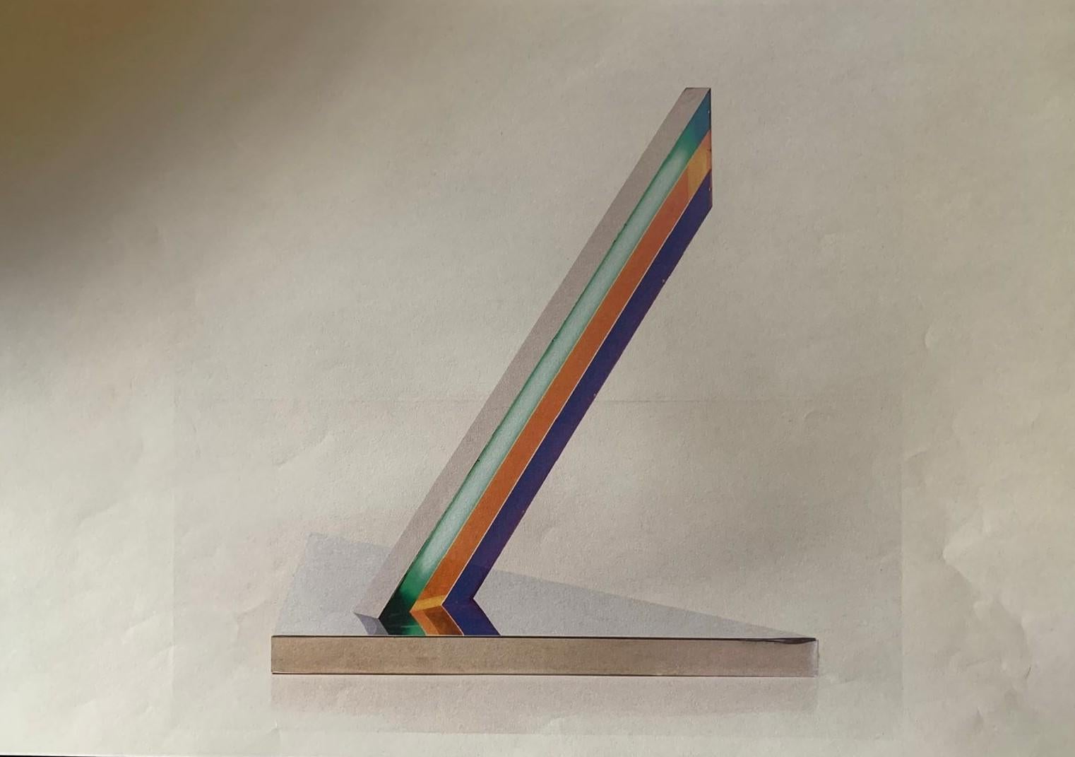 1973 Italien Edival Ramosa Bleistiftzeichnung auf Papier Multicolor Stehlampe Projekt im Angebot 2