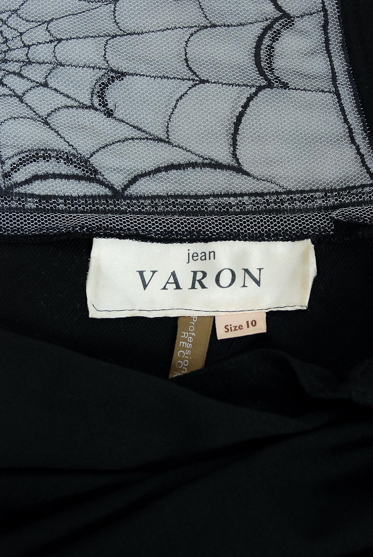 1973 Jean Varon Documented 'Cobweb' Spider Novelty Jersey Billow-Sleeve Dress 3