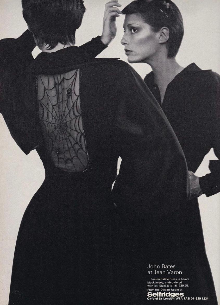 1973 Jean Varon Documented Sheer Cobweb Bust Spider Beaded Dress For Sale 1