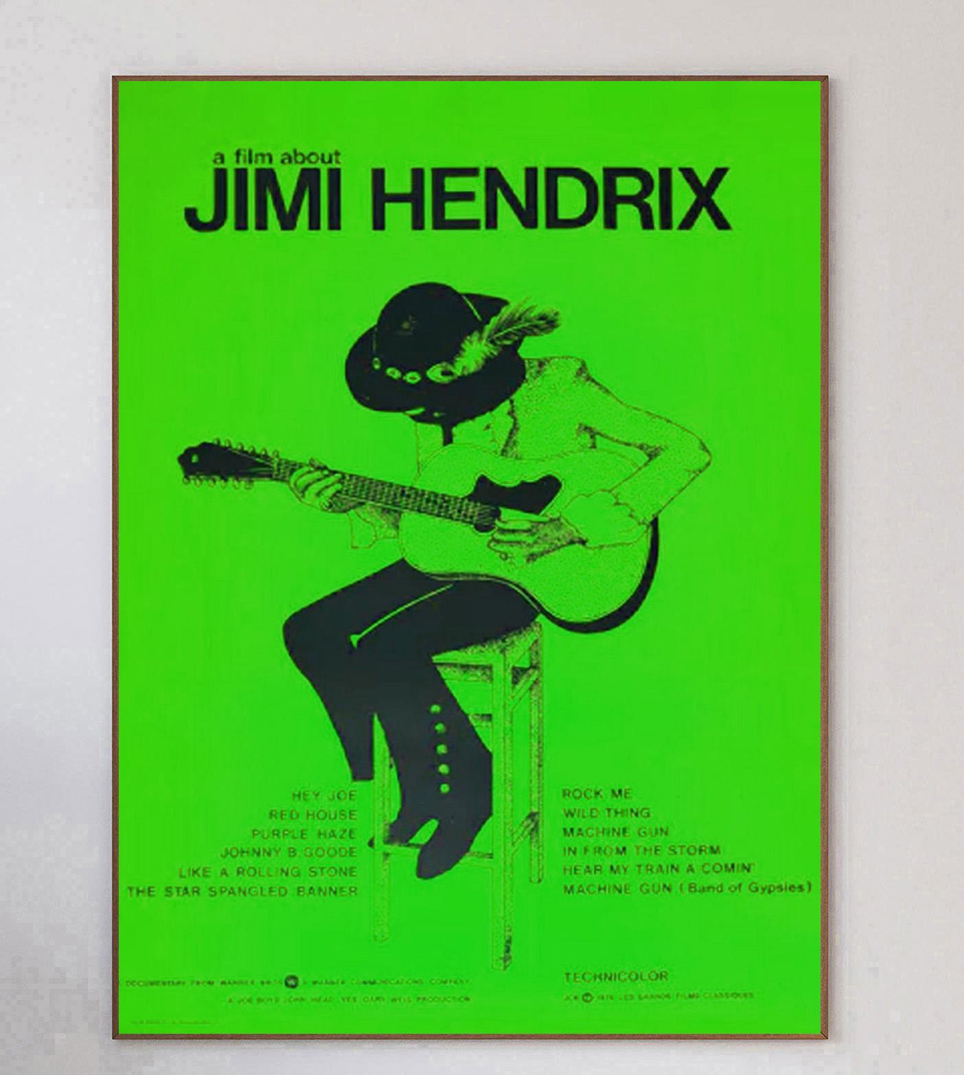 1973 Jimi Hendrix (Un film su) Poster originale d'epoca In condizioni buone in vendita a Winchester, GB