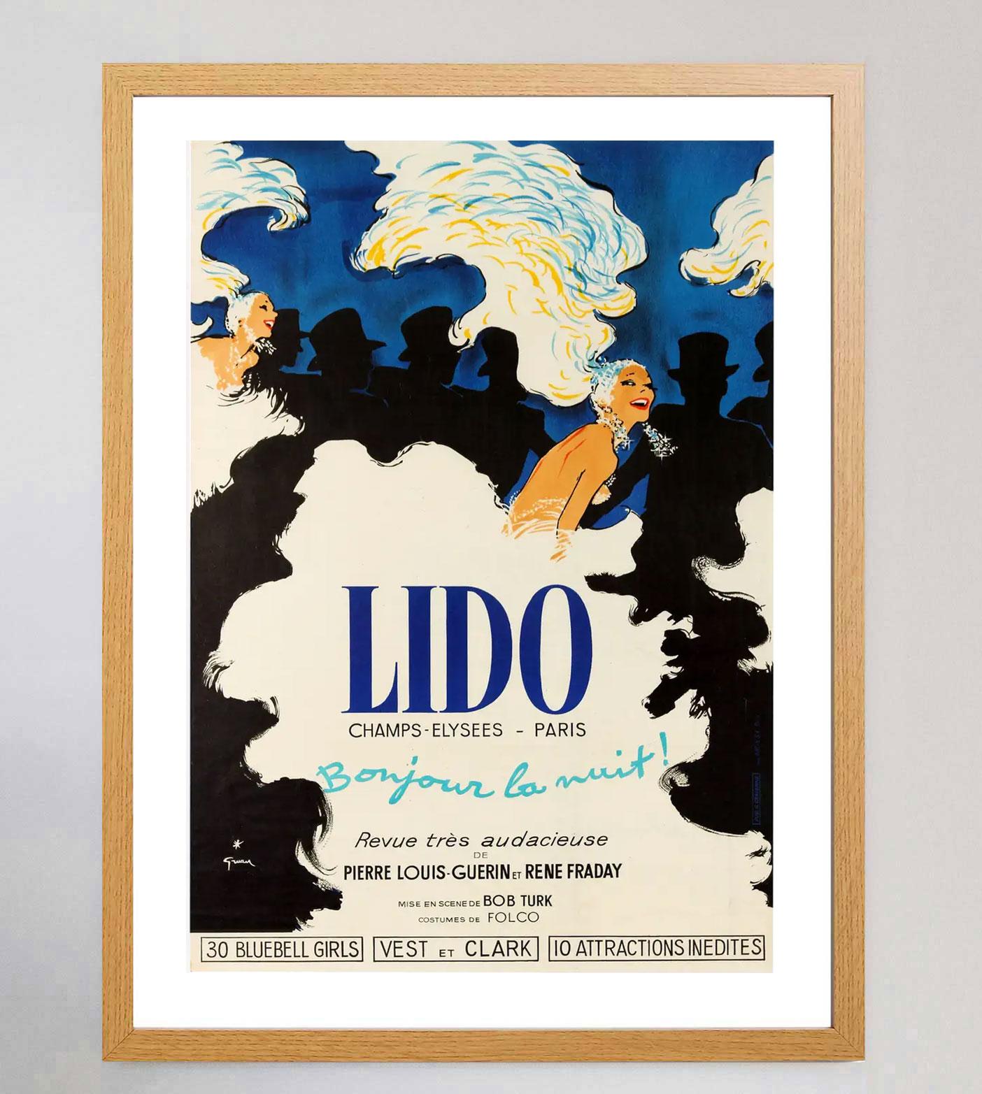 French 1973 Lido Bonjour La Nuit Original Vintage Poster For Sale